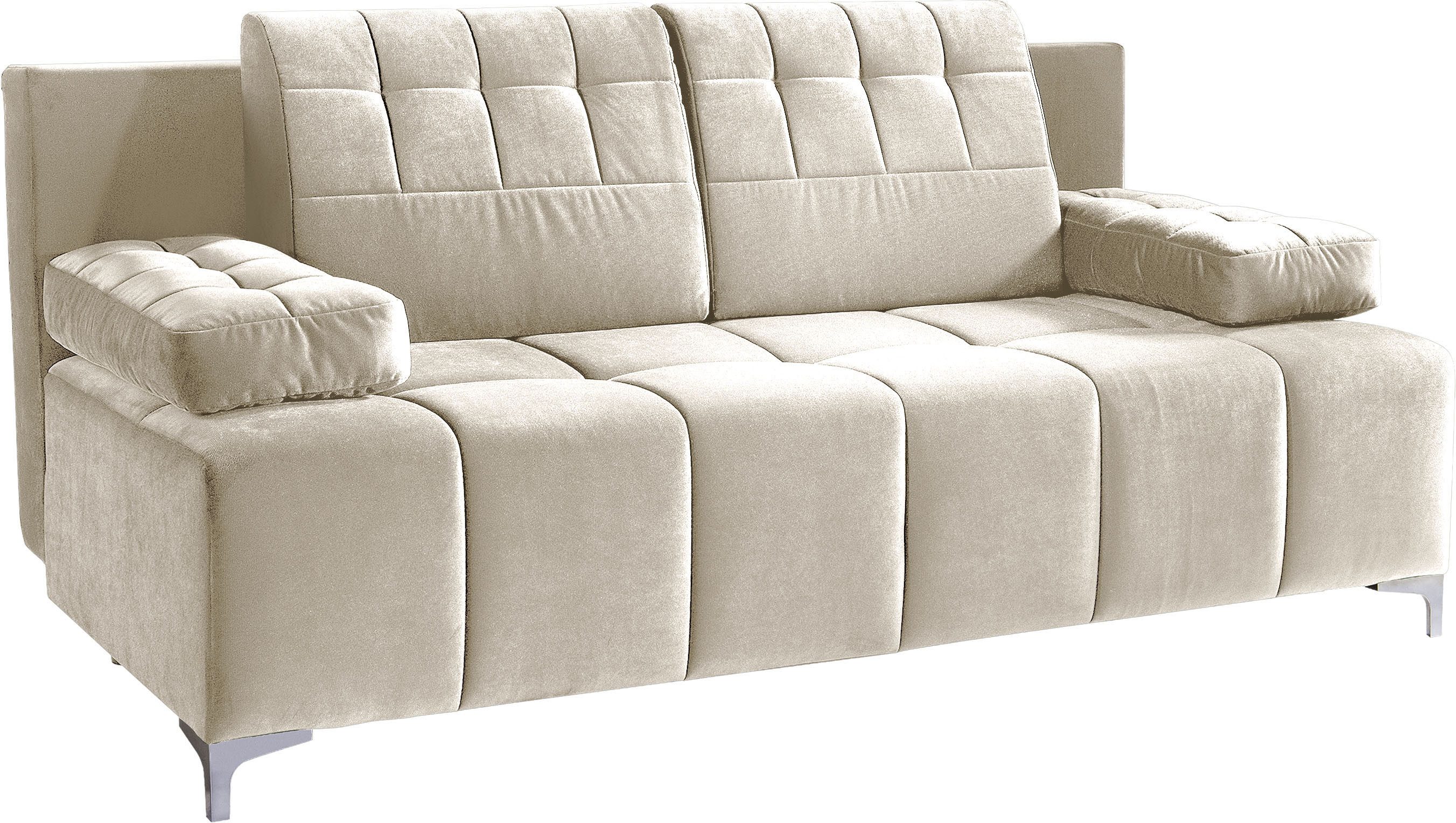 exxpo - sofa fashion 3-zitsbank Slaapbank met bedfunctie, opbergruimte, met veerkussen comfortabel, met hoogwaardige functionele beslag voor meer comfort