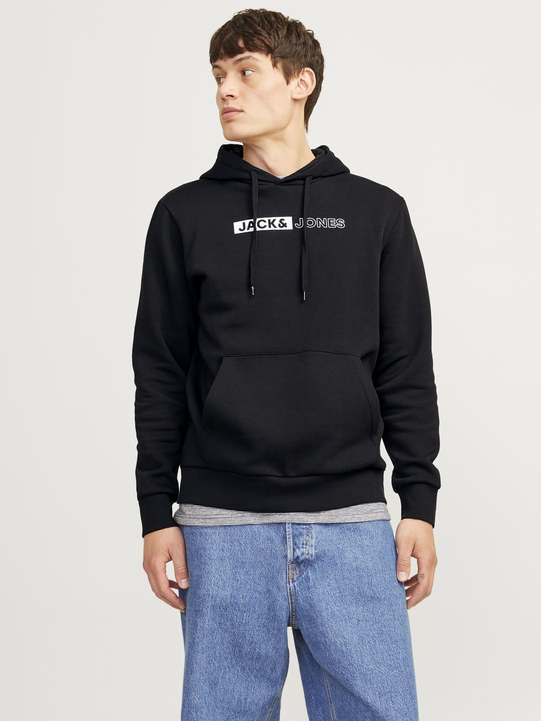 Jack & Jones Hoodie JJECORP LOGO SWEAT HOOD PLAY NOOS heren hoodies maat M zwart