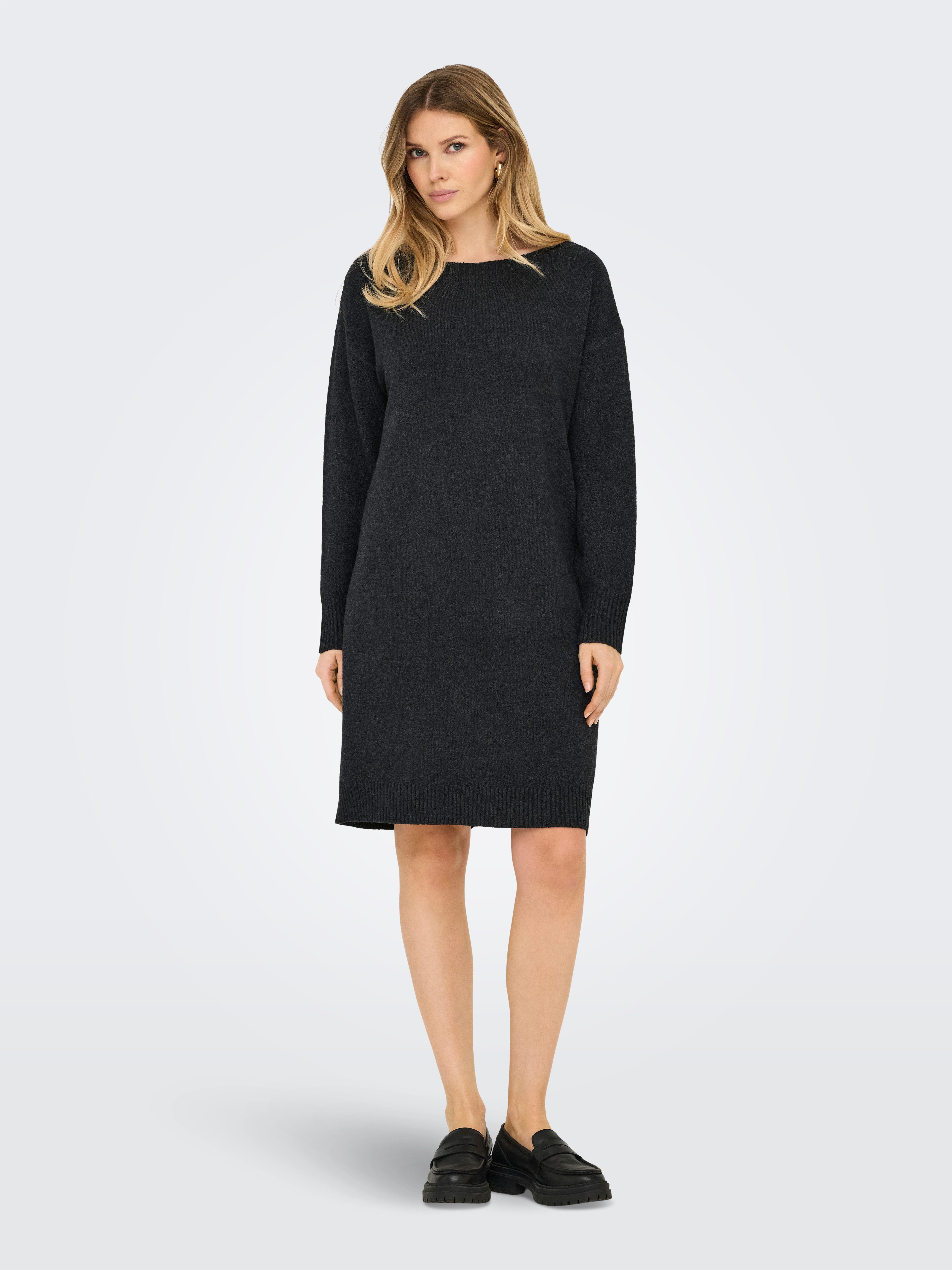 Only Midi-jurk ONLGLORIA LS BOATNECK DRESS EX KNT
