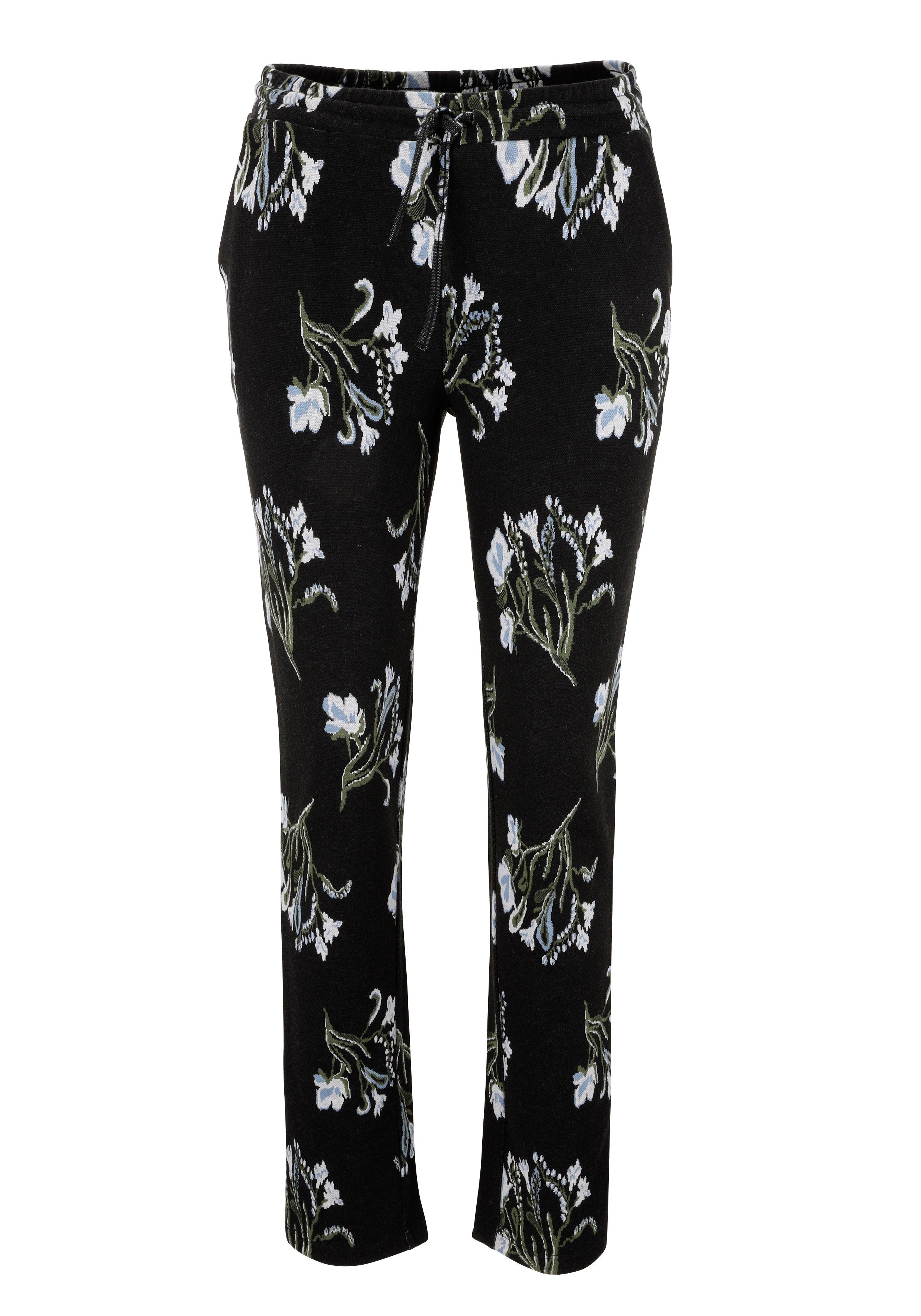 Aniston CASUAL Comfortbroek met kleurharmonisch bloemen-dessin