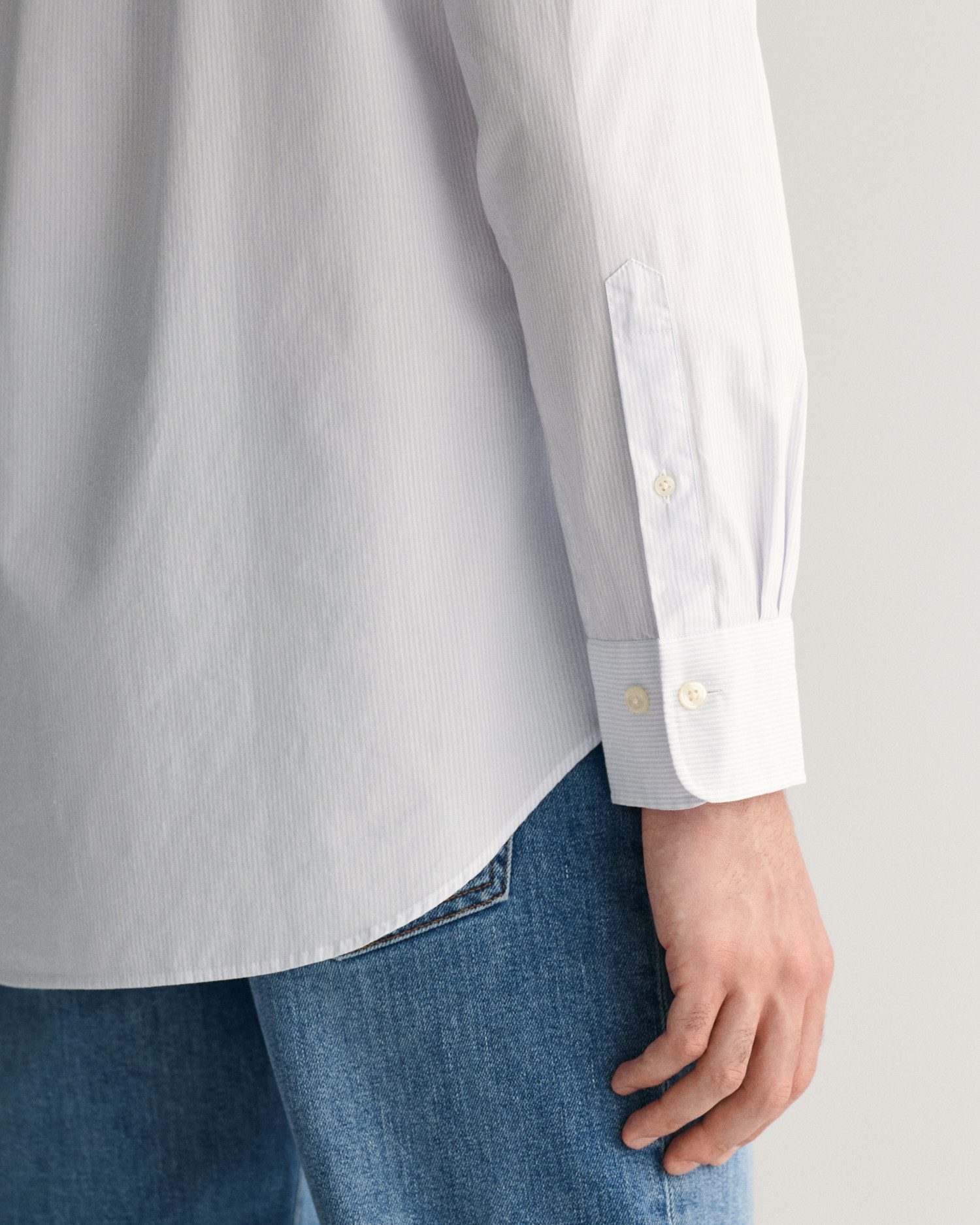 Gant Overhemd met lange mouwen REG POPLIN BANKER SHIRT Banker Stripe popeline, lichte katoen