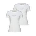 calvin klein shirt met ronde hals 2 pack slim fit t-shirt met calvin klein-logo-opschrift wit
