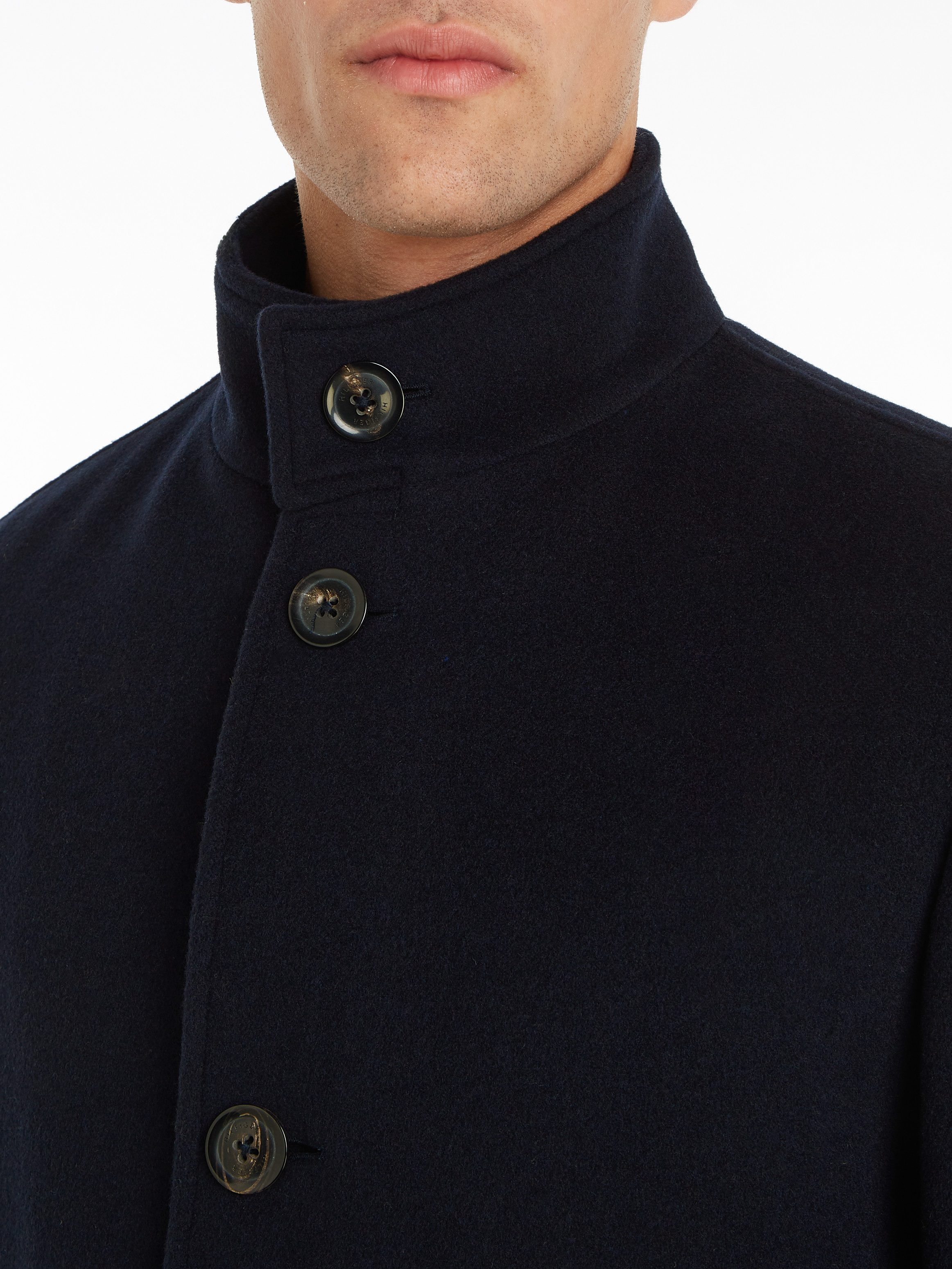 Tommy Hilfiger Wollen jas DC STAND COLLAR WOOL MIX COAT