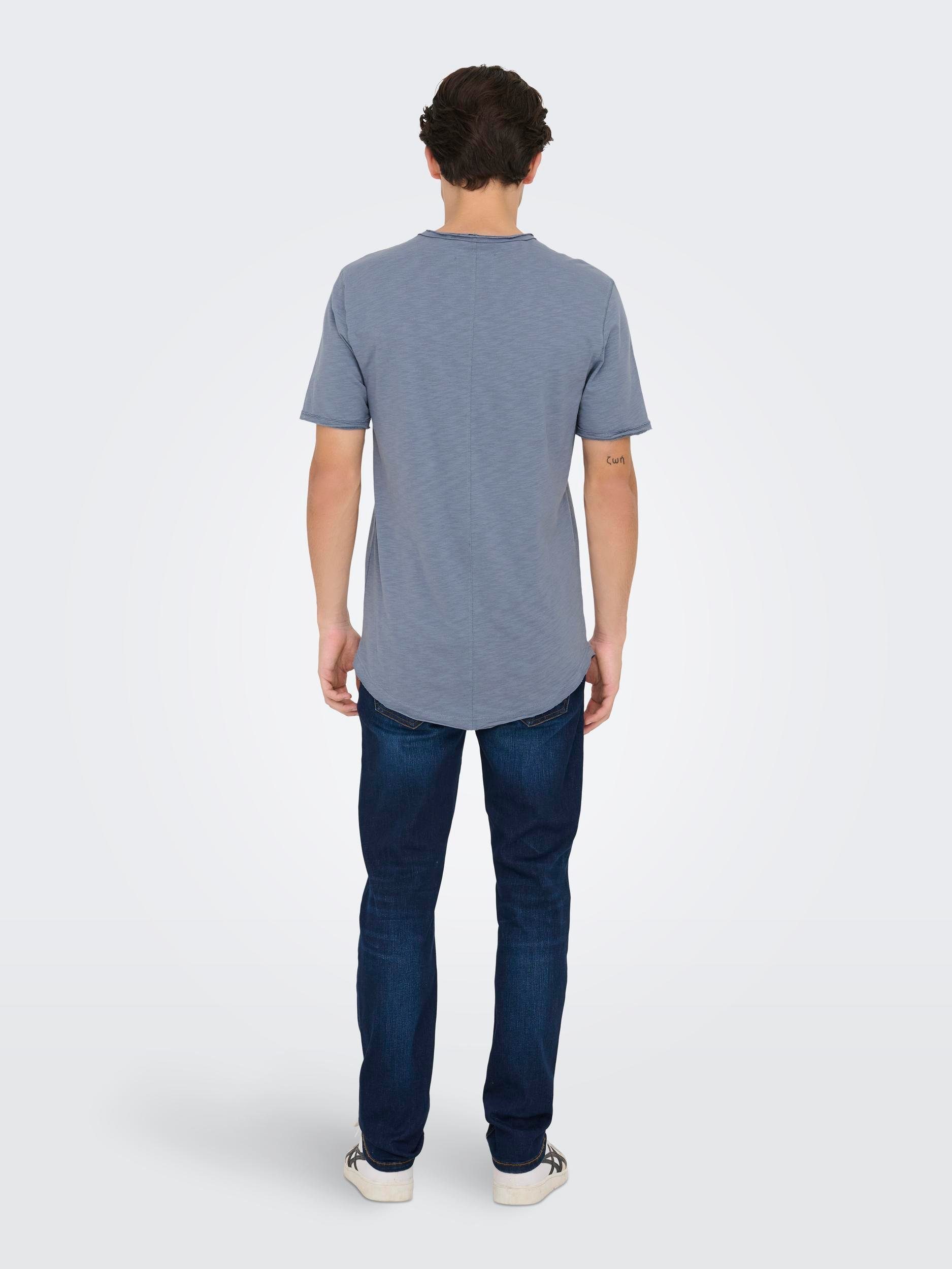 ONLY & SONS Shirt met ronde hals ONSBENNE LONGY SS TEE NF 7822 NOOS