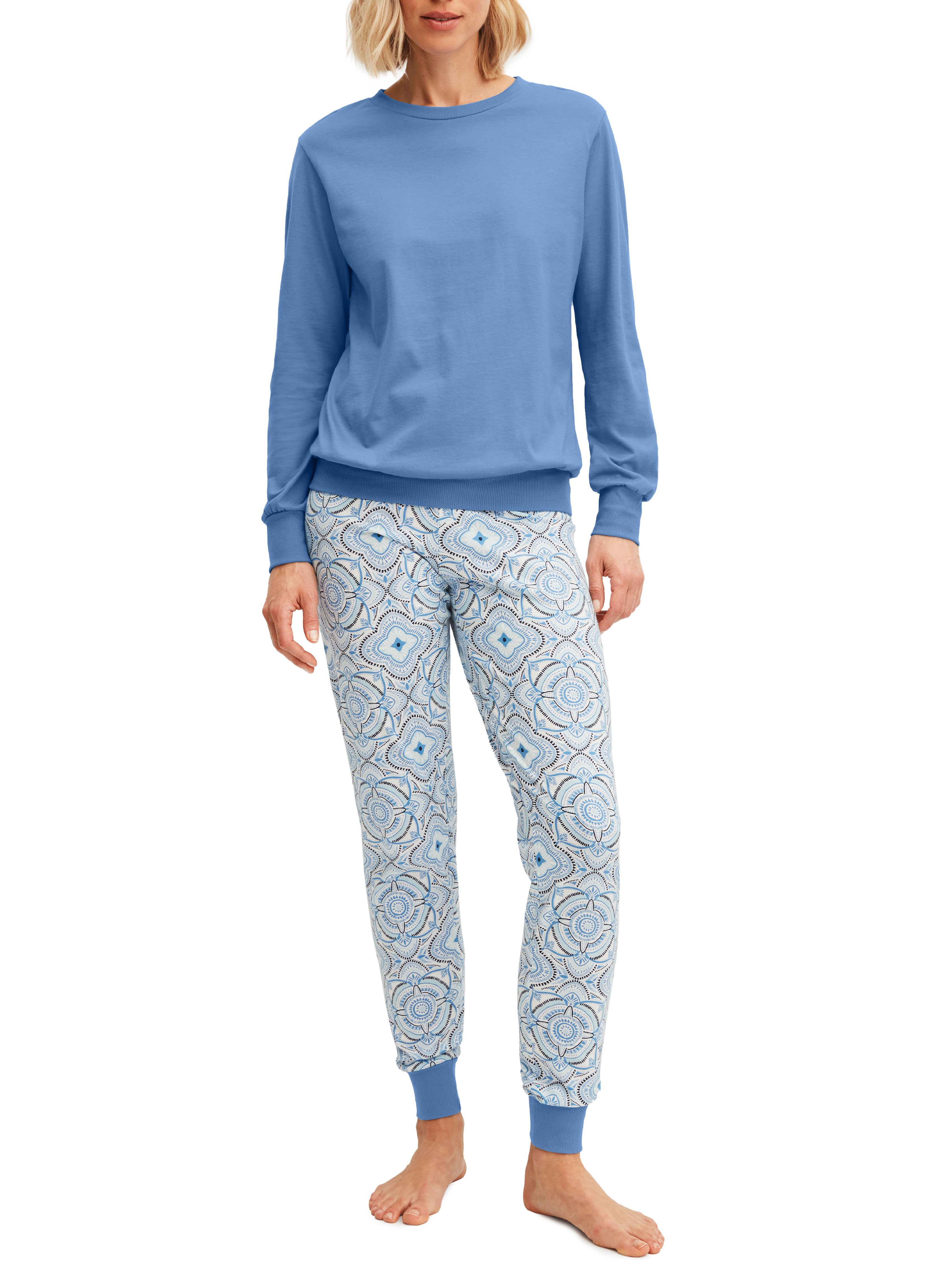 CALIDA Pyjama Cotton Stripes Lange mouw, ronde hals, losse pasvorm, katoen (2-delig)