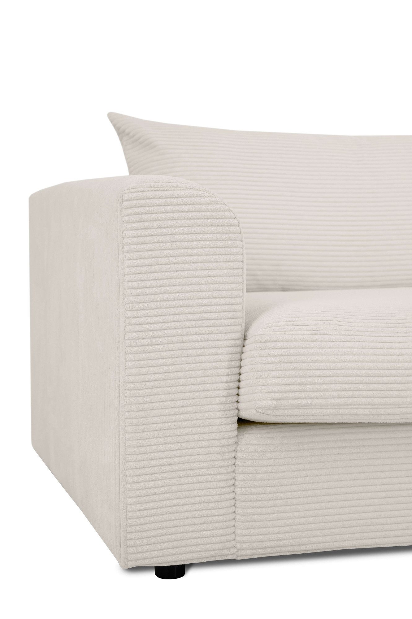 LeGer Home by Lena Gercke Hoekbank Avelina Breedte 297 cm, in cord- en chenille-stof, rugkussen met veren (2-delig)