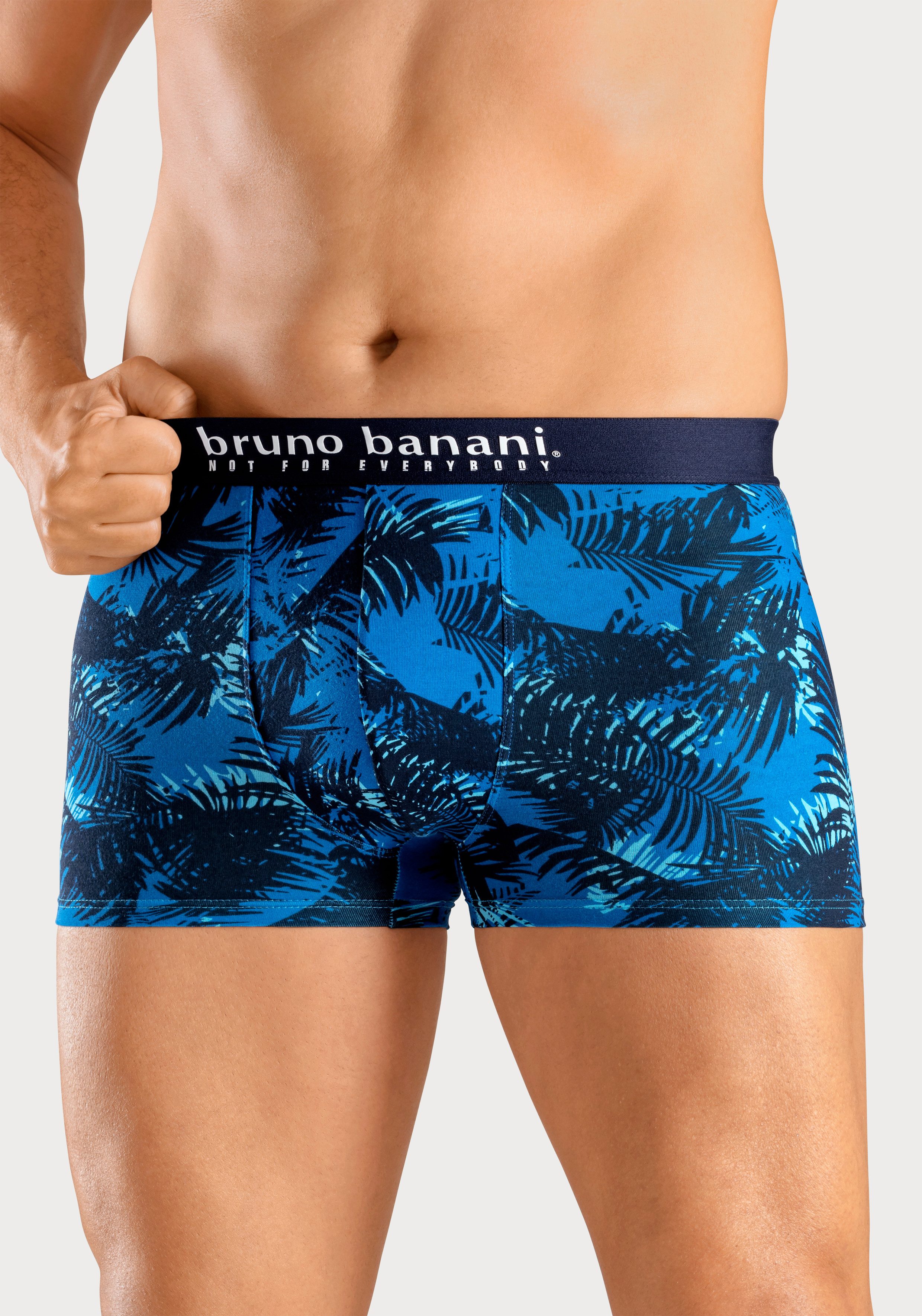 Bruno Banani Boxershort voor heren met palmprint en effen van katoenmix (4 stuks, Set van 4)
