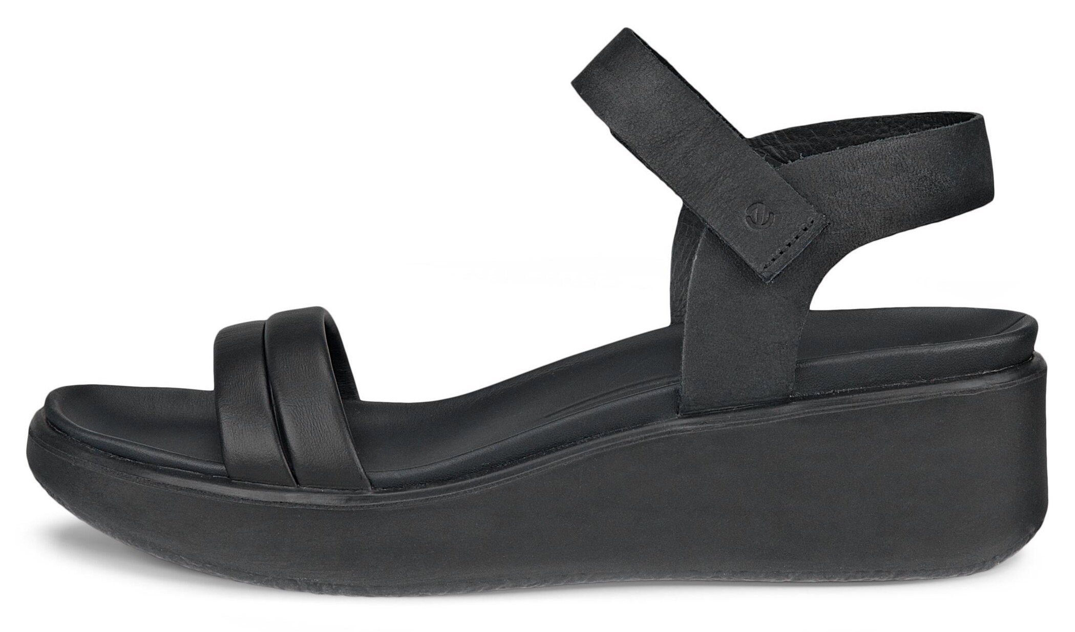 Ecco Sleehaksandaaltjes FLOWT WEDGE LX W sandaal, zomerschoen, klittenbandschoen, met sleehak