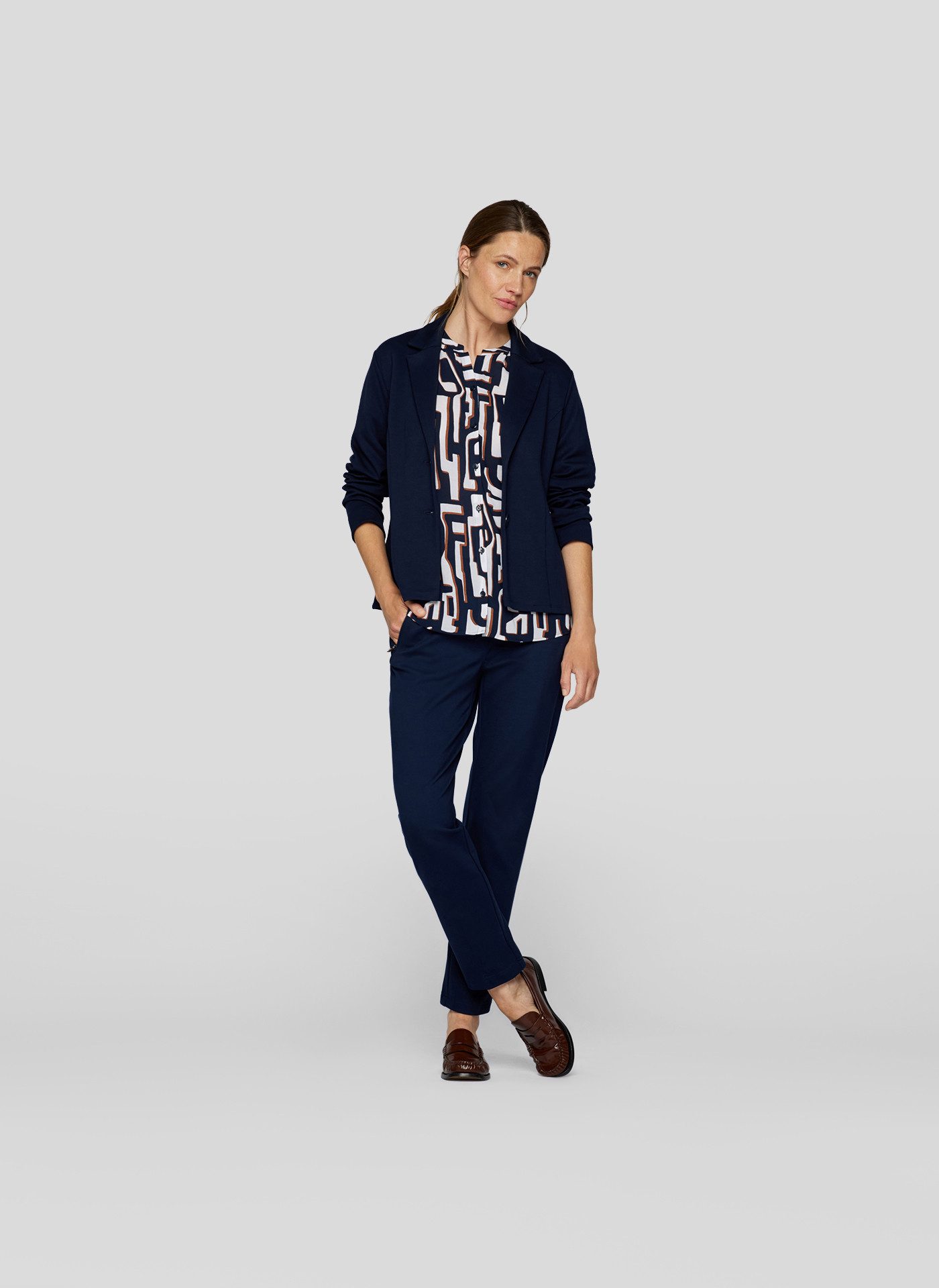 Rabe Gedessineerde blouse met minimal-print en knoopsluiting