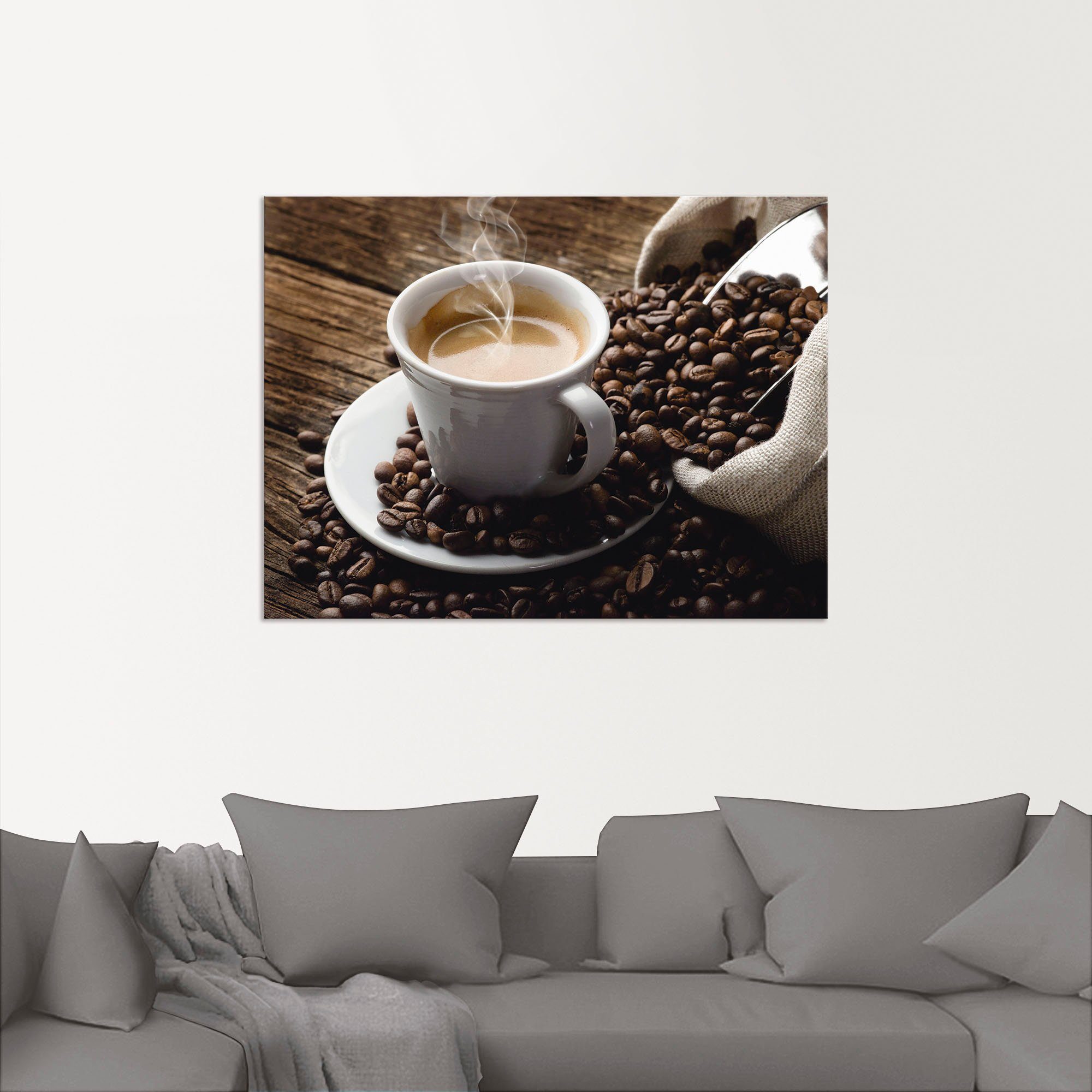 Artland Artprint Hete koffie - hete koffie als artprint van aluminium, artprint voor buiten, artprint op linnen, poster, muursticker
