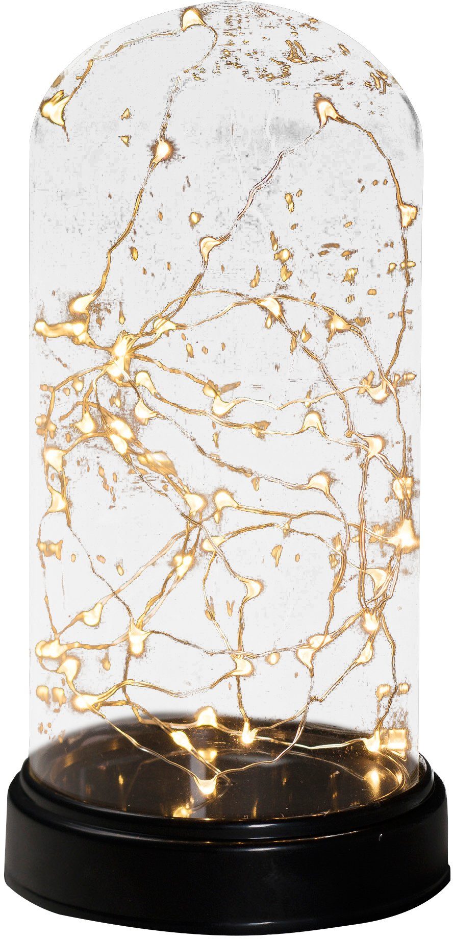 KONSTSMIDE Decoratieve ledverlichting Kerst versiering Glazen led-koepel met zilverkleur. Draad, 50 amberkleurige dioden (1 stuk)