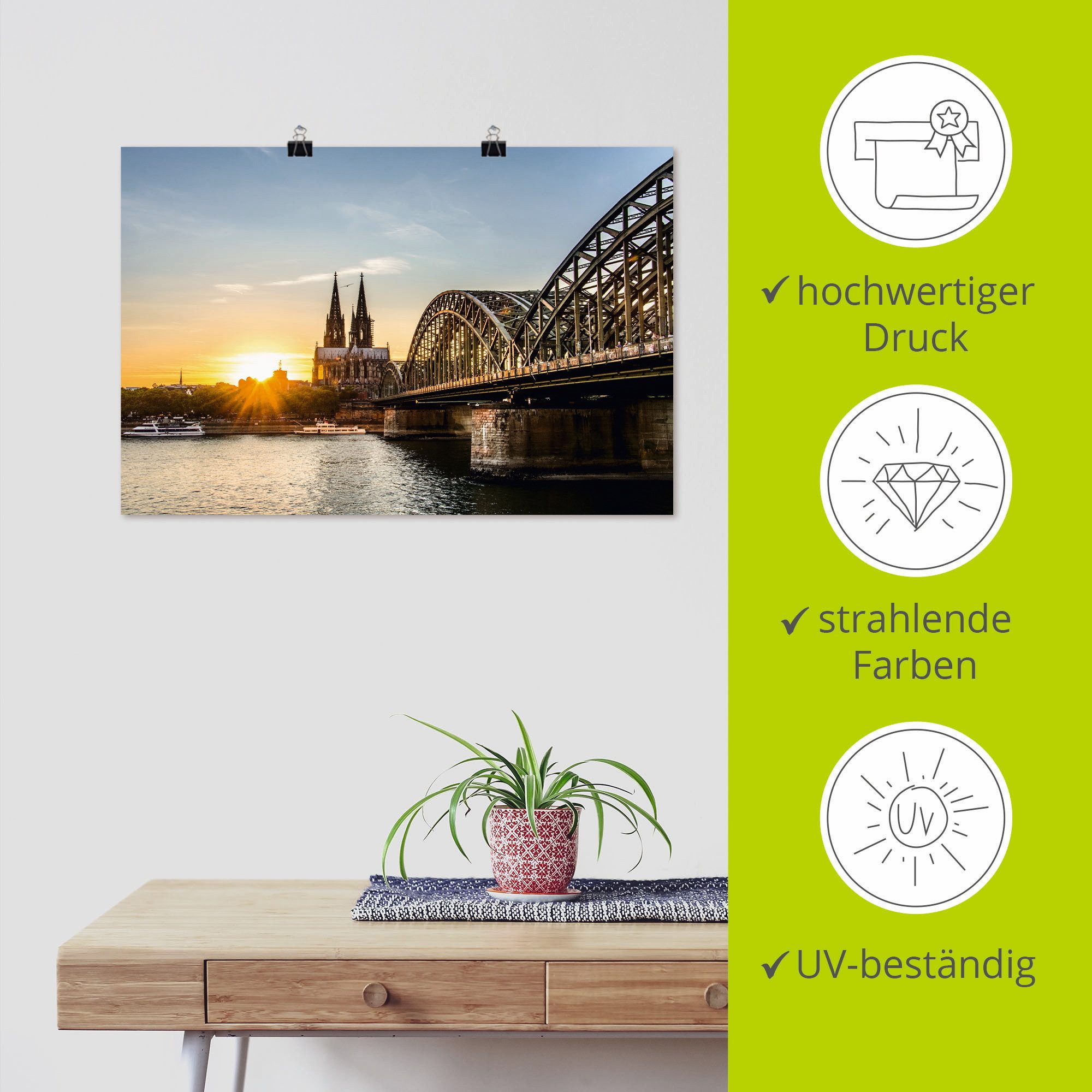 Artland Artprint Keulse domkerk als poster, muursticker in verschillende maten