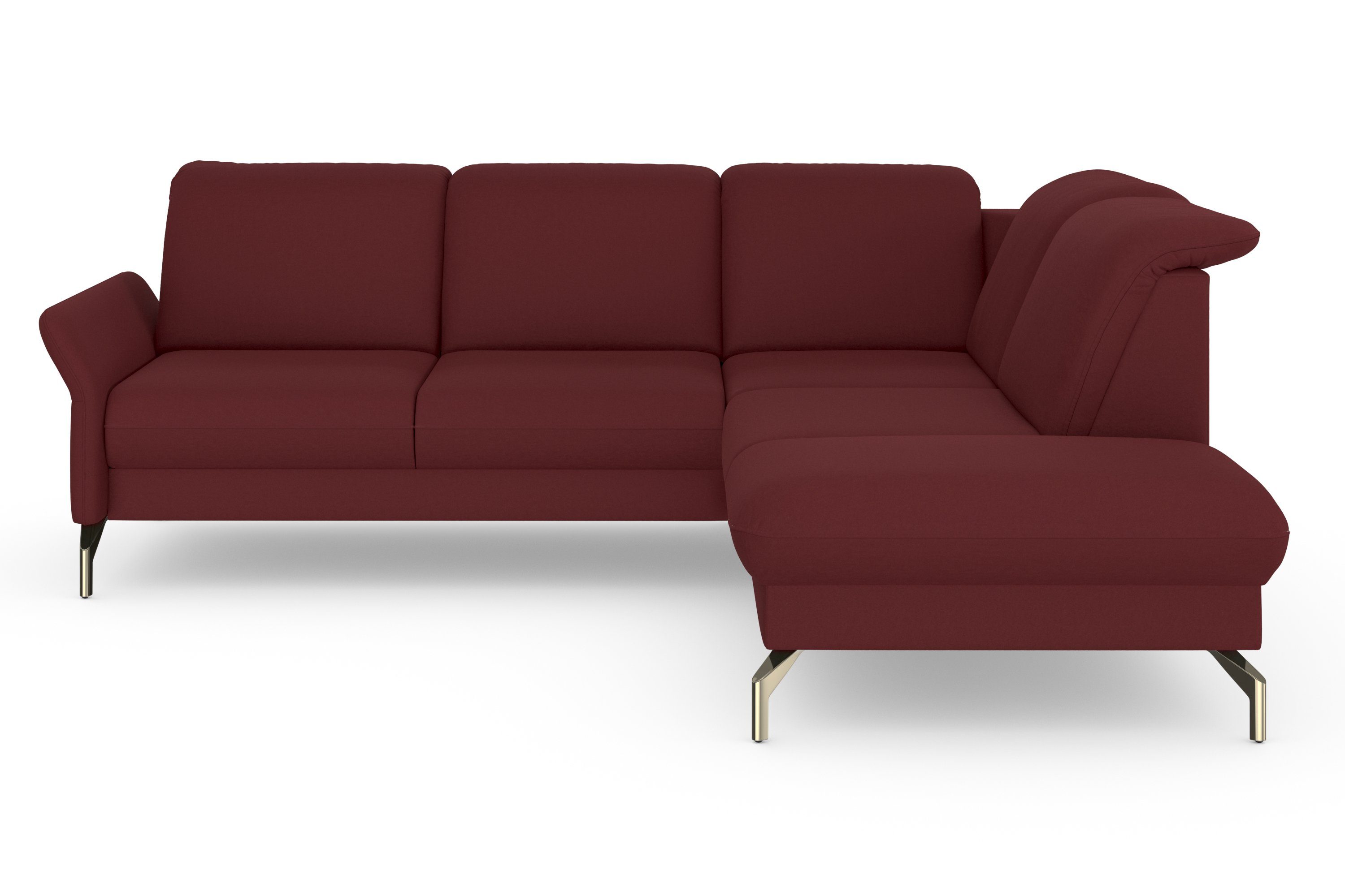 sit&more Hoekbank Fashion L-vorm naar keuze met verstelbare hoofdsteun, uittrekzitting, motorisch, nikkel poten