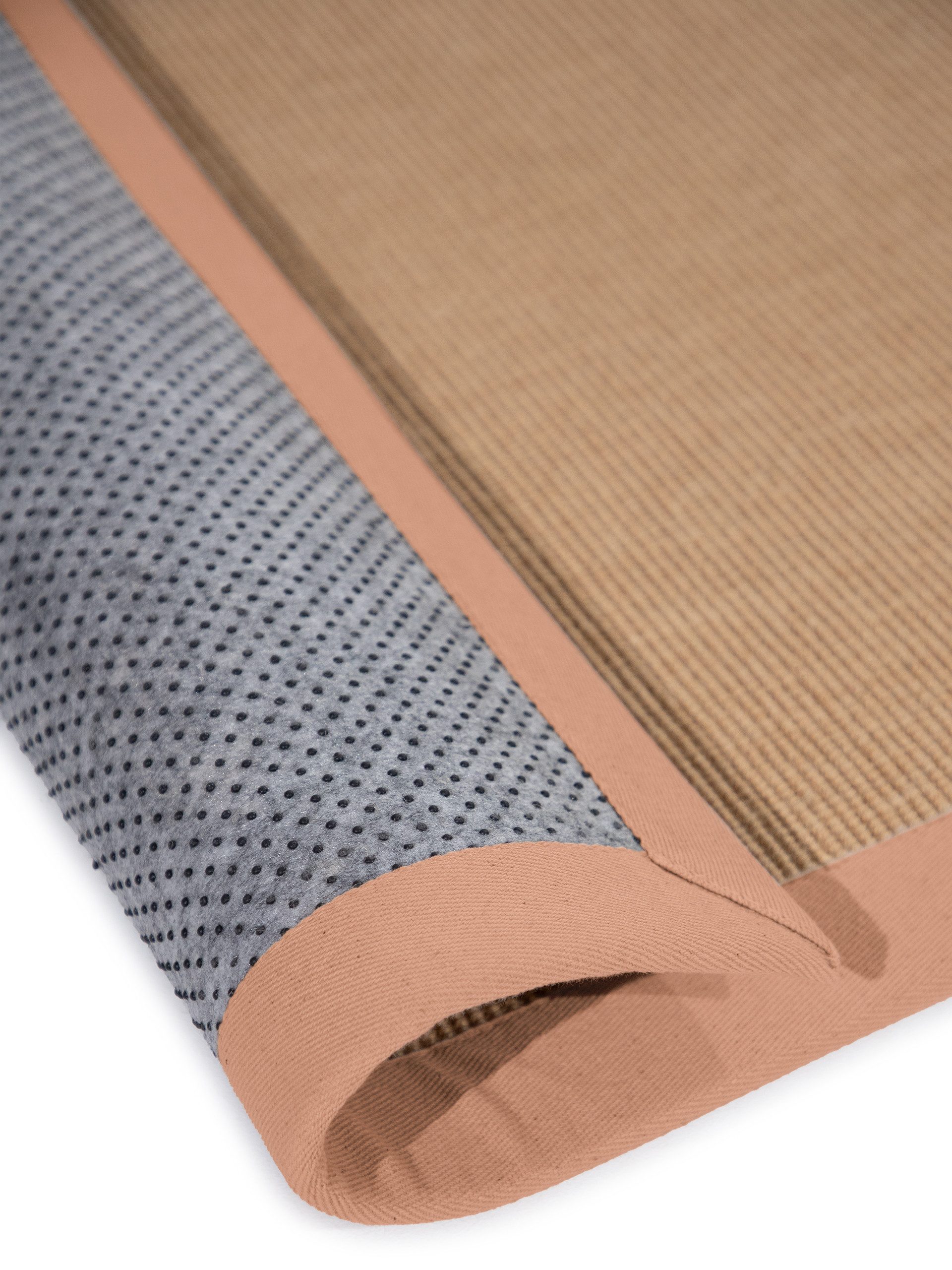 carpetfine Loper Sisal met gekleurd randdessin, antislip achterzijde