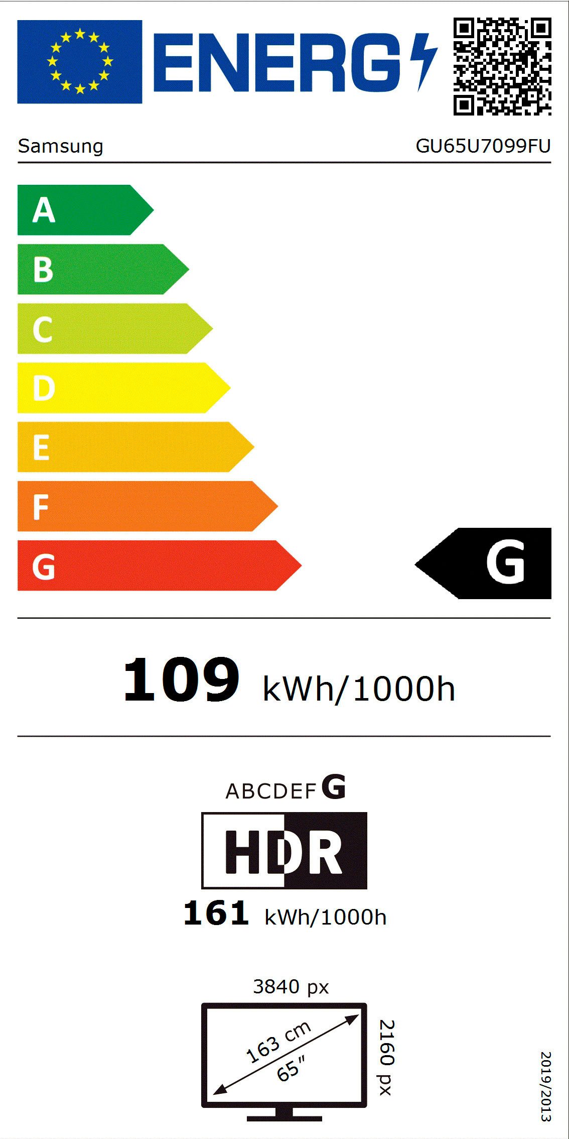 Samsung Led-TV GU65U7099FU LED-televisie