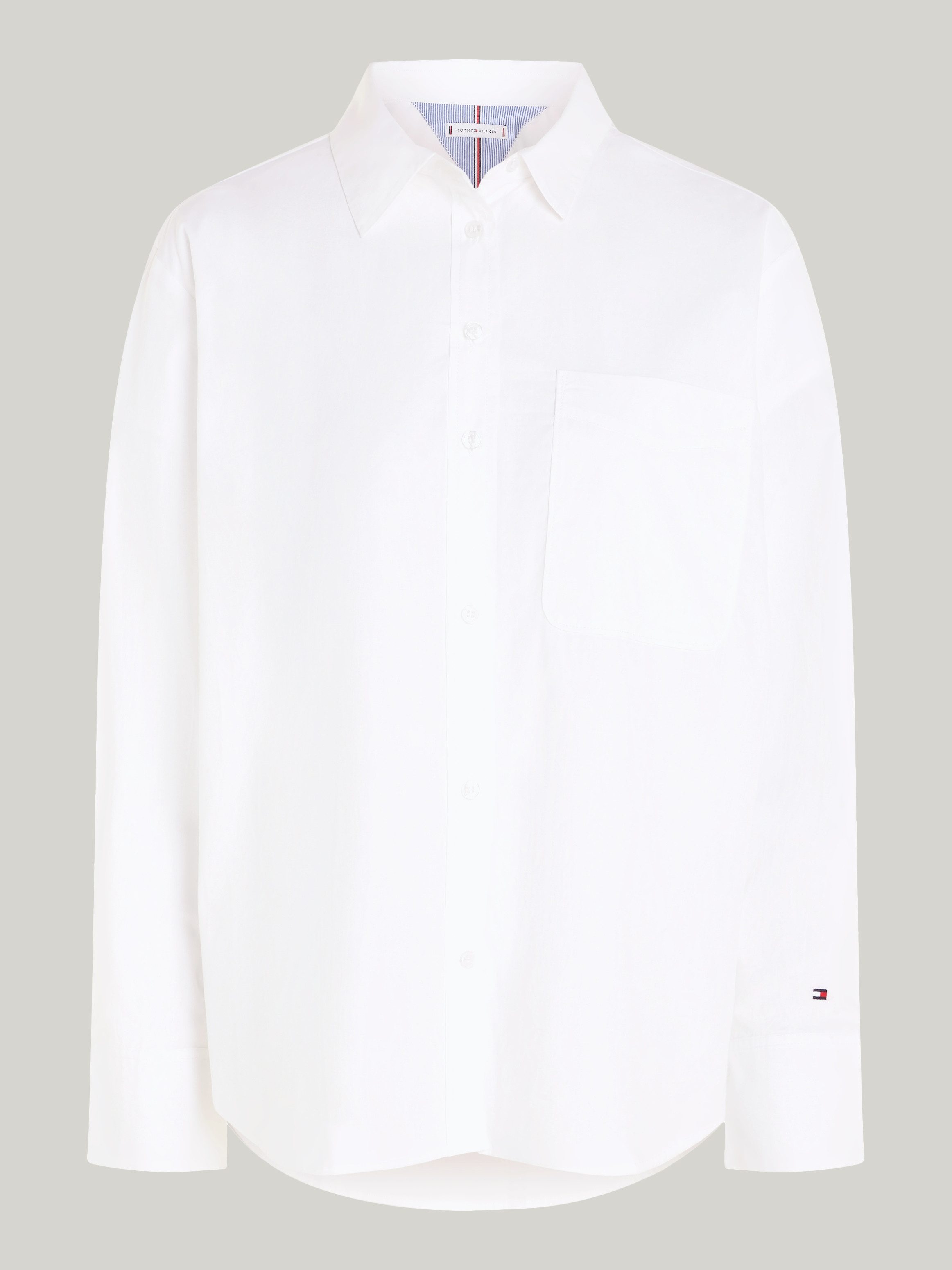 Tommy Hilfiger Overhemdblouse SOLID COTTON EASY FIT SHIRT