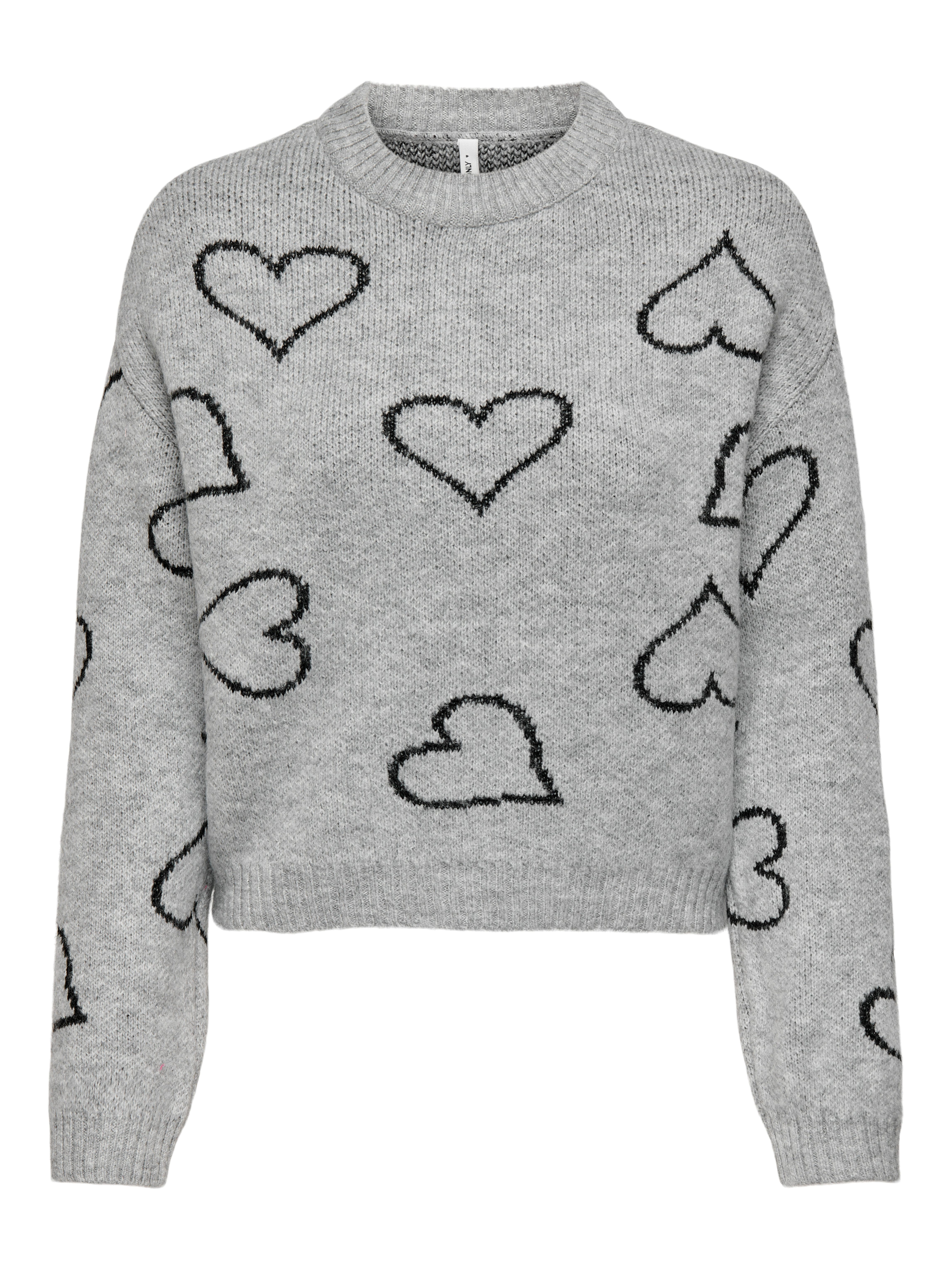 Only Trui met ronde hals ONLHAPPIE LS HEART O-NECK KNT