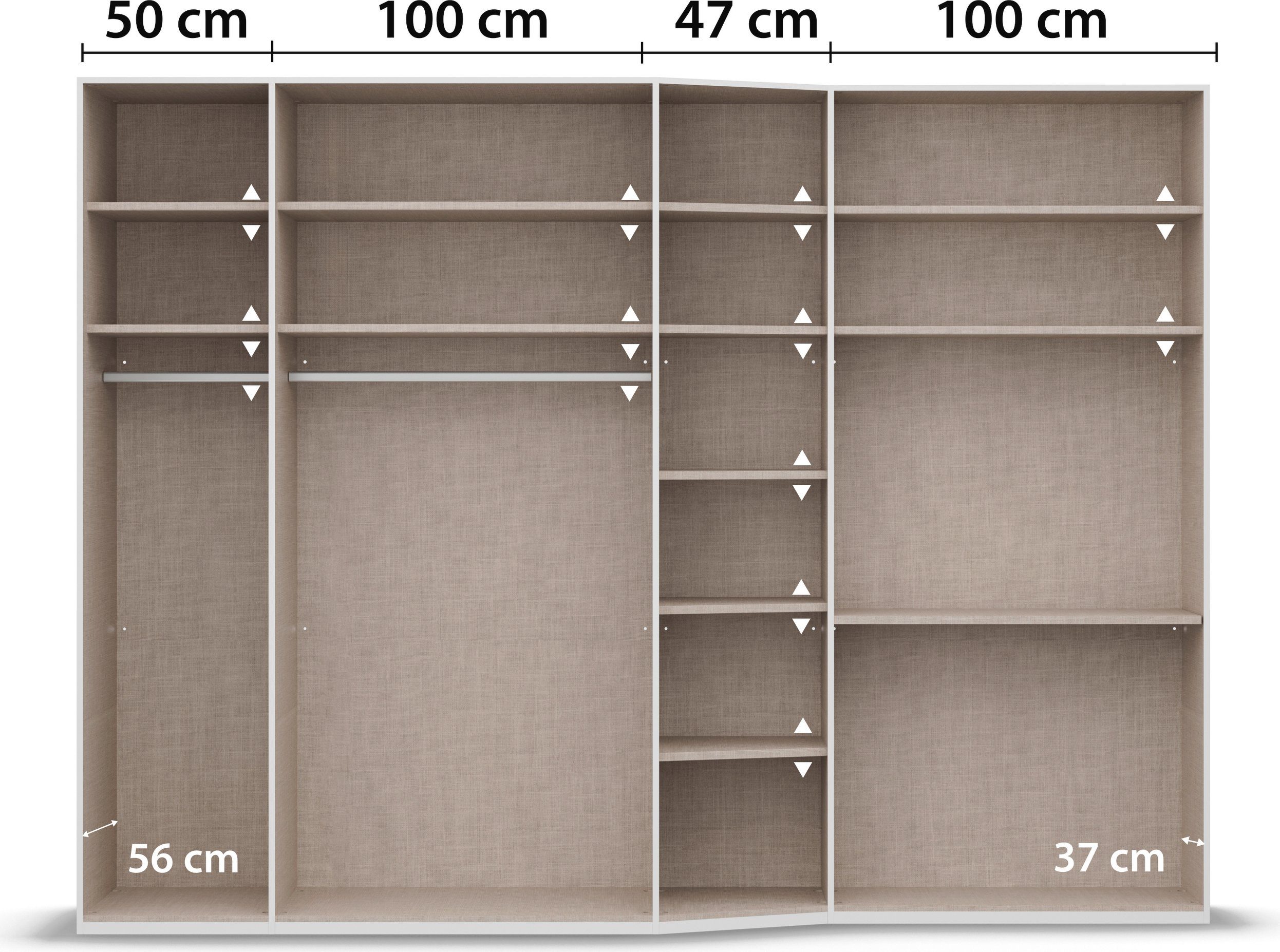 rauch Draaideurkast Kledingkast kast garderobe waskast WAVE in 2 verschillende diepten, met soft-close functie made in germany
