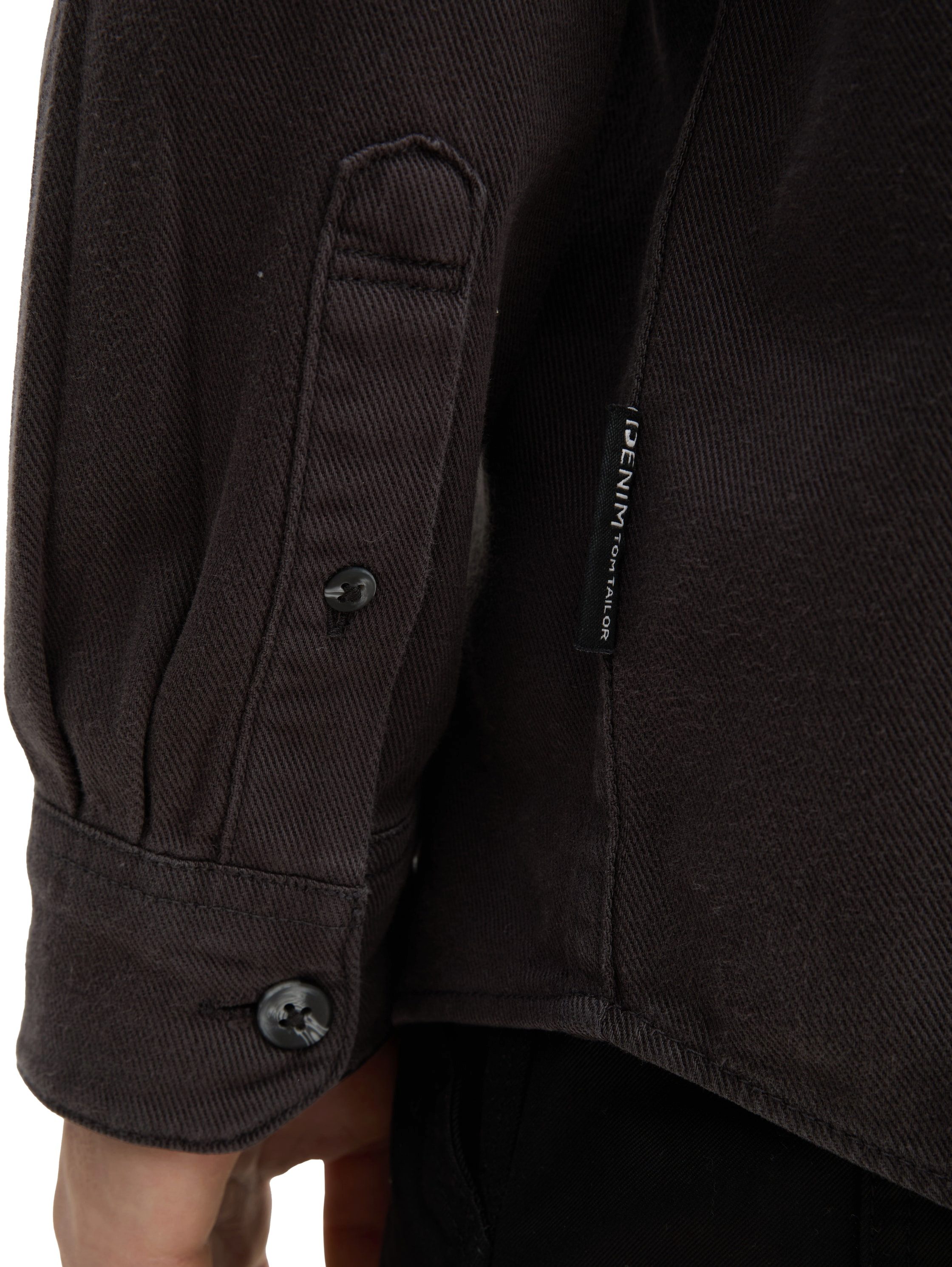 Tom Tailor Denim Overhemd met lange mouwen met borstzak van 100% katoen