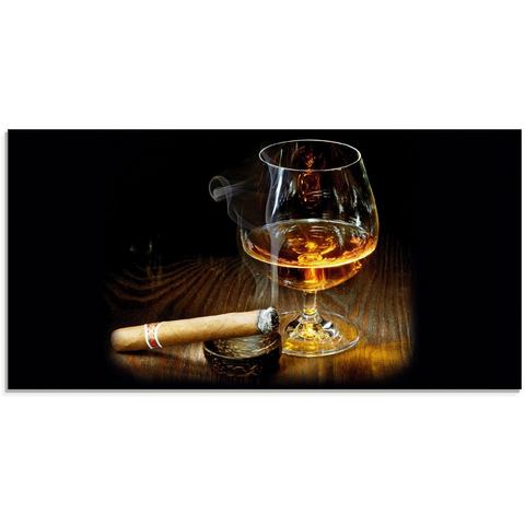 Artland print op glas Zigarre und Cognac