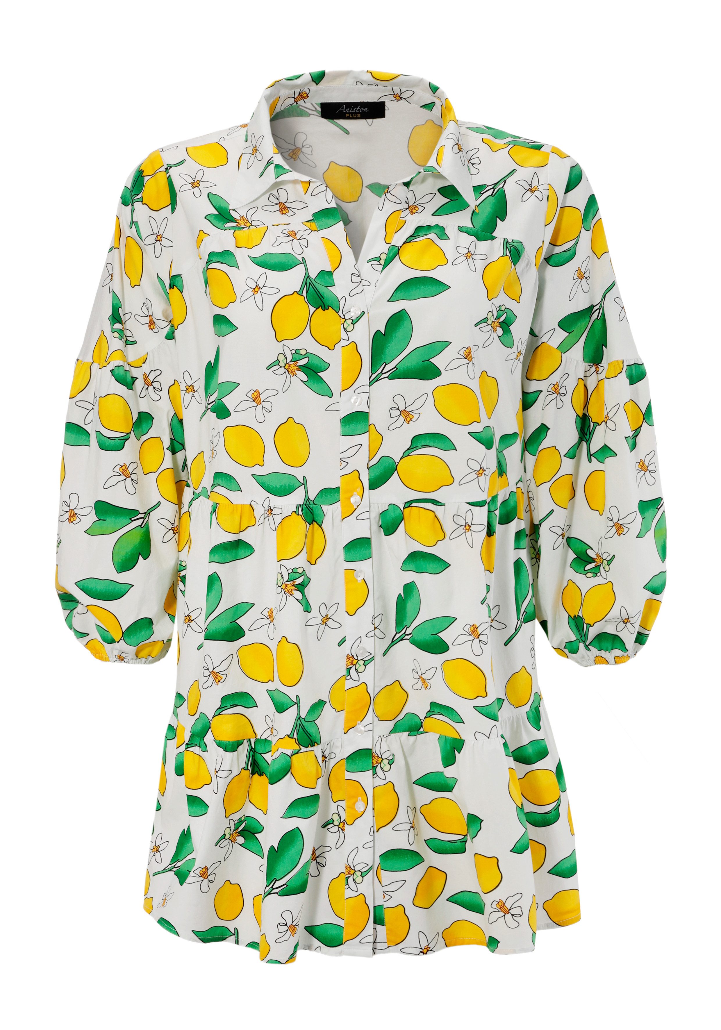 Aniston PLUS Lange tuniek in effen kleuren of met citroenprint - nieuwe collectie