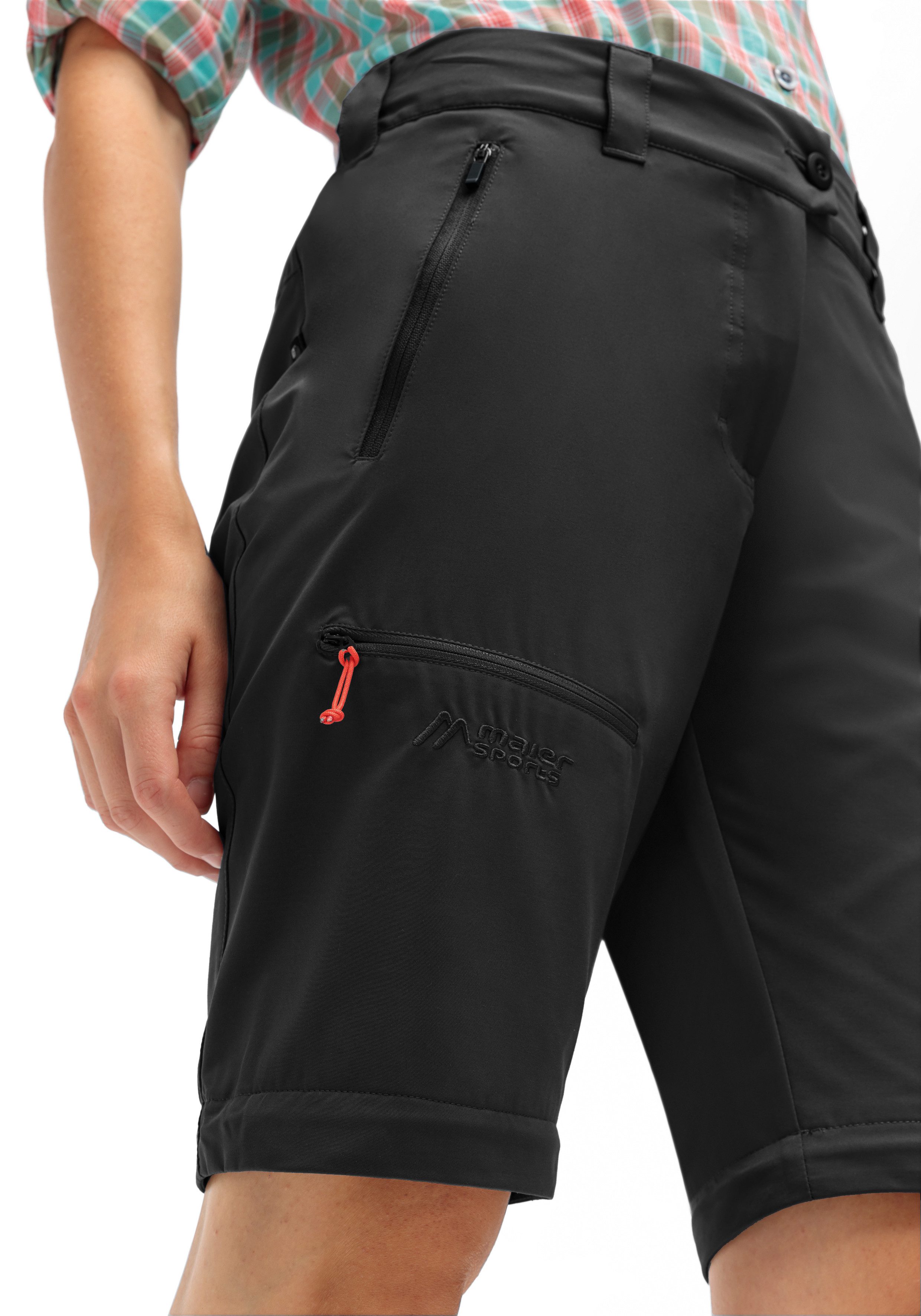 Maier Sports Outdoorbroek Nata Zip Loop Dames wandelbroek, zip-off functionele broek, 3 zakken, regular fit