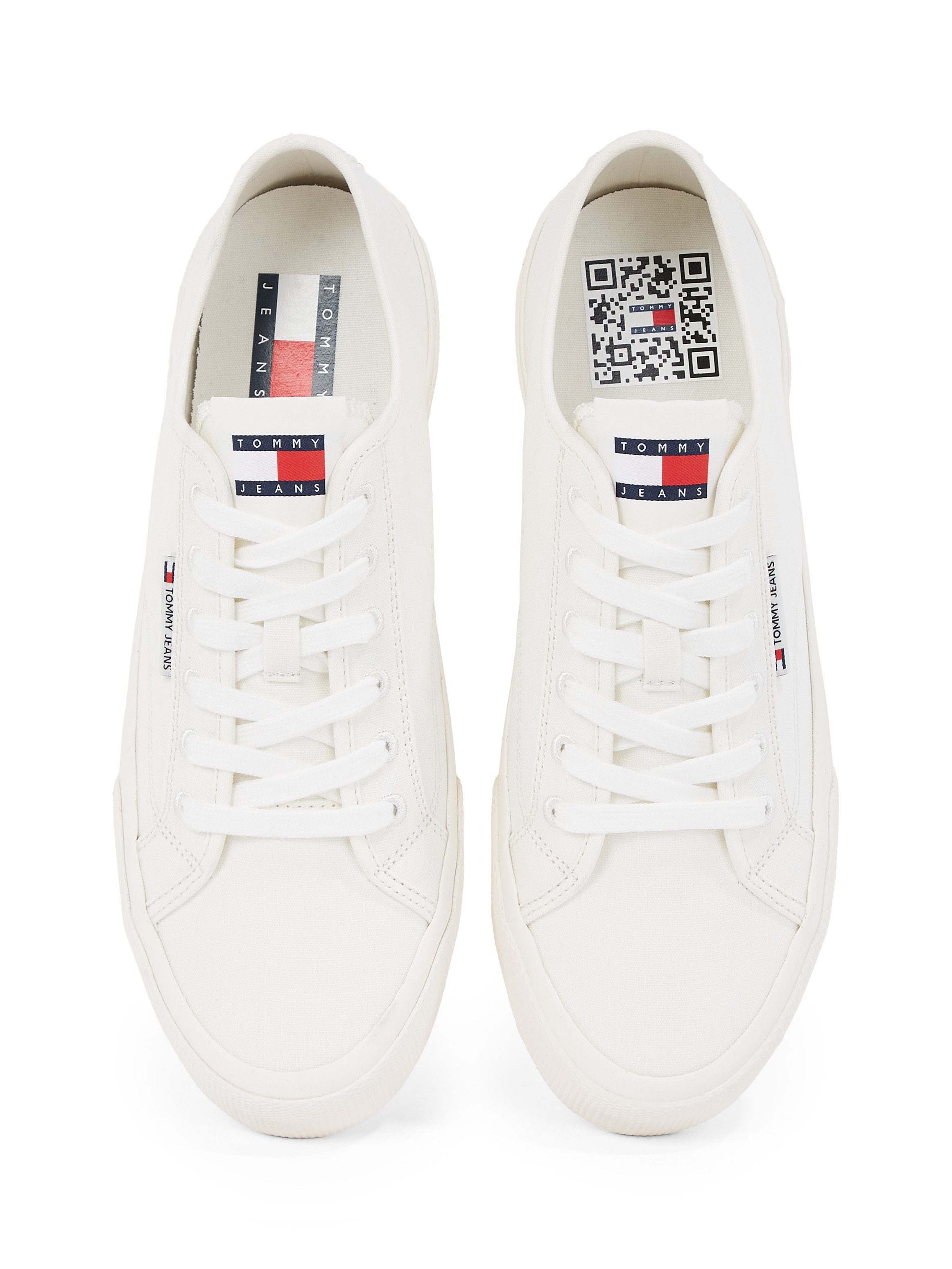 TOMMY JEANS Plateausneakers TJM LACE UP CANVAS COLOR , vrijetijdsschoen, lage schoen, veterschoen met logo-patch op de tong