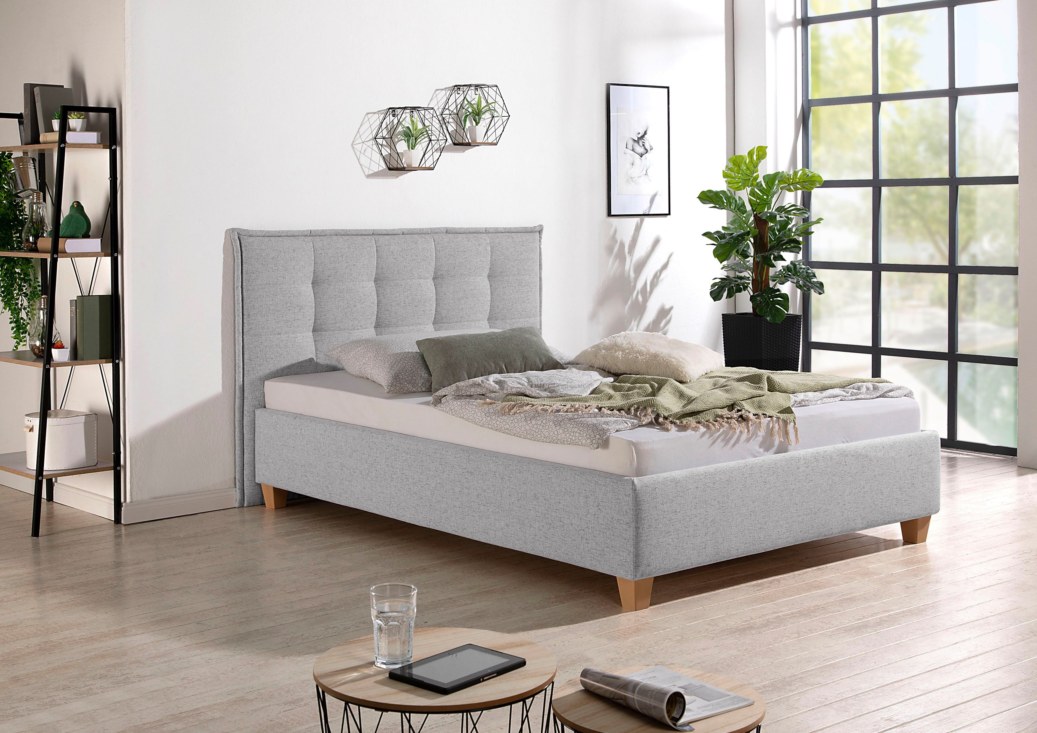 Maintal Gestoffeerd bed inclusief bedkist bedden grijs