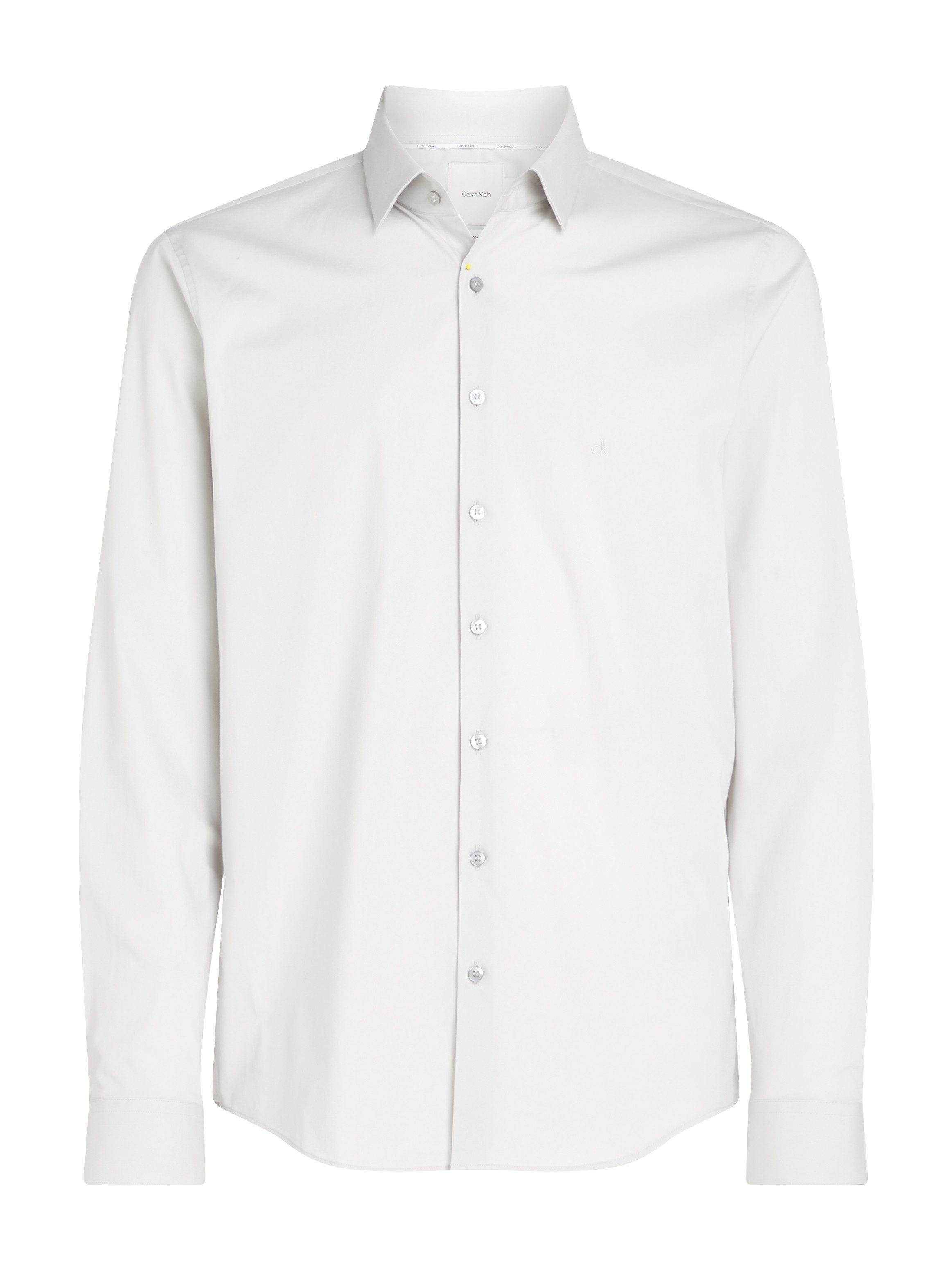 Calvin Klein Businessoverhemd POPLIN STRETCH SLIM SHIRT met kent-kraag, logoprint op borsthoogte