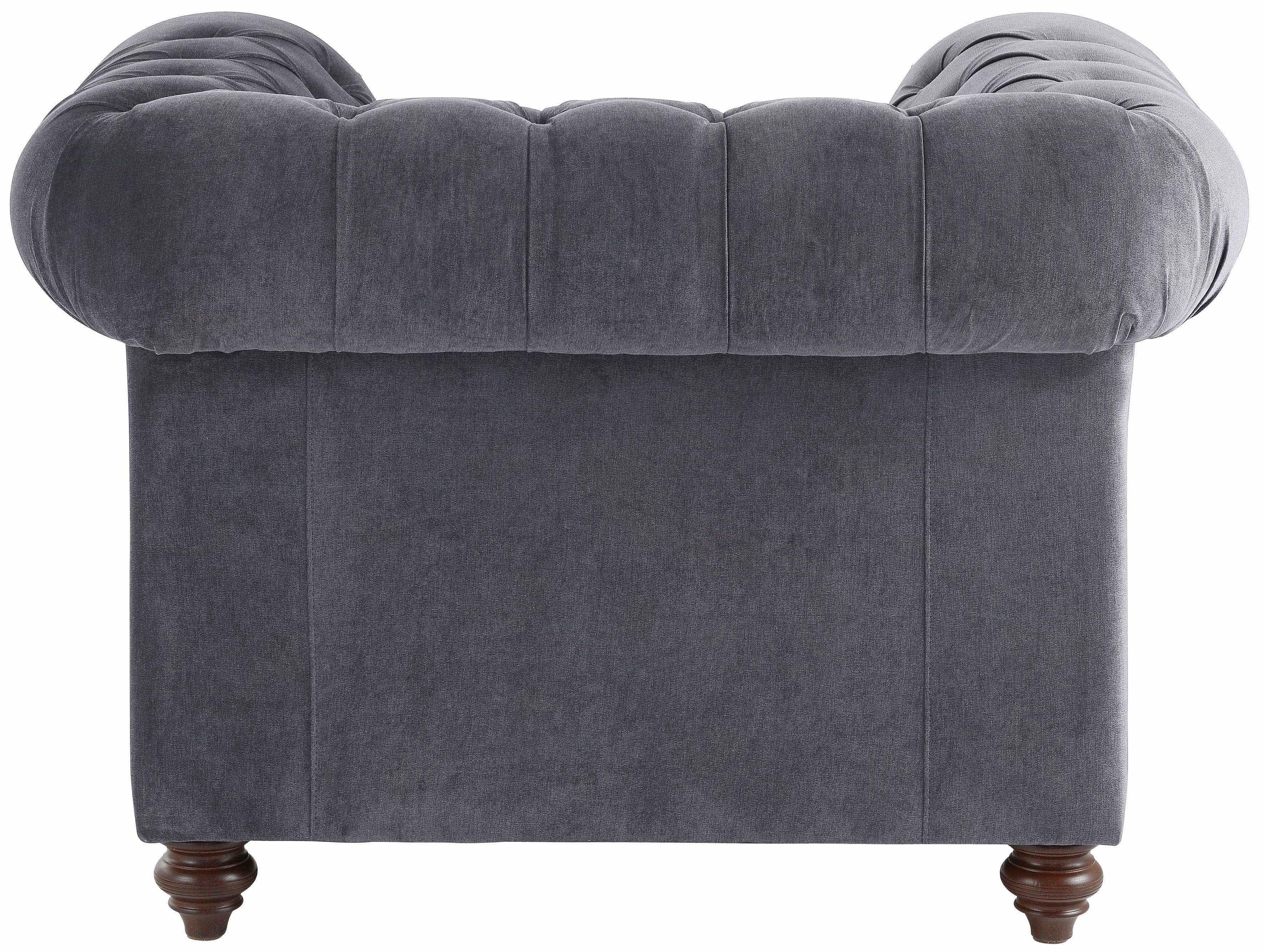 Home affaire Fauteuil Chesterfield B/D/H: 105/69/74 cm met hoogwaardige knoopdetails, ook in leer