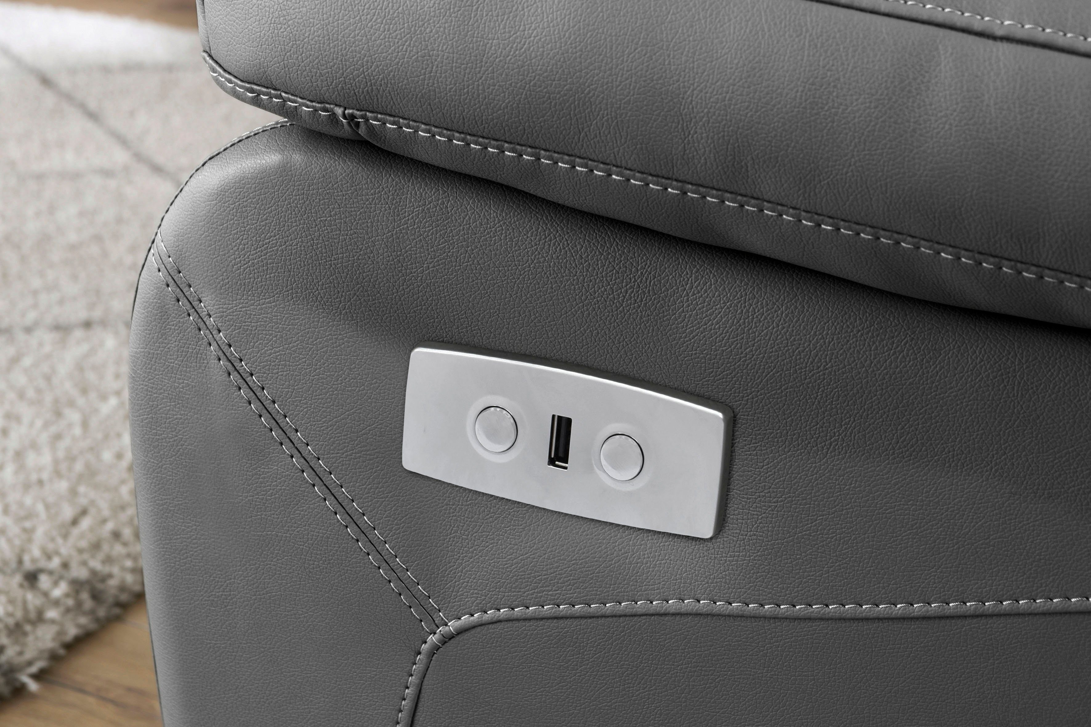 Home affaire 3-zitsbank Lannilis met handmatige en elektrische relaxfunctie