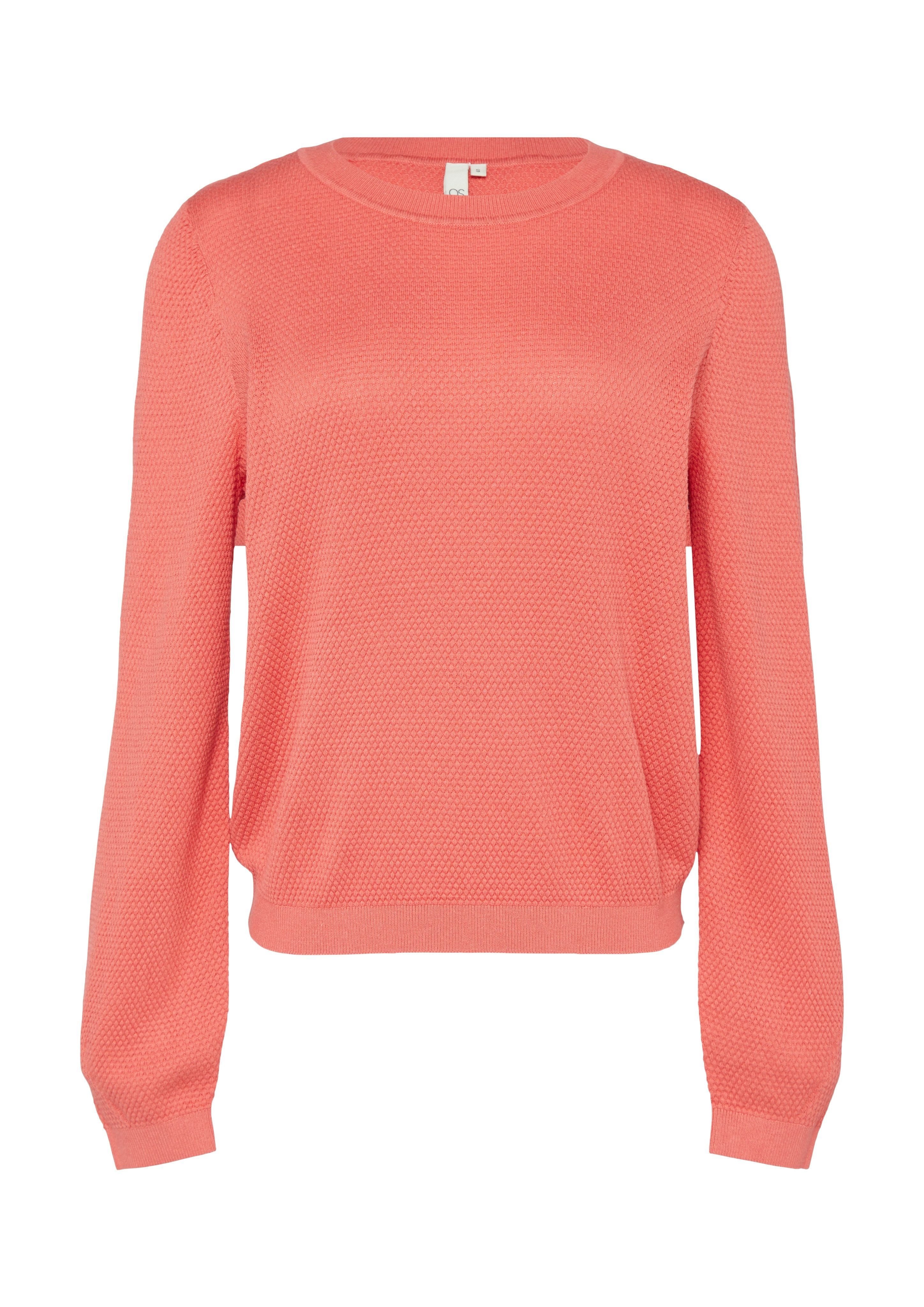 Q/S designed by Trui met ronde hals in tricot-look