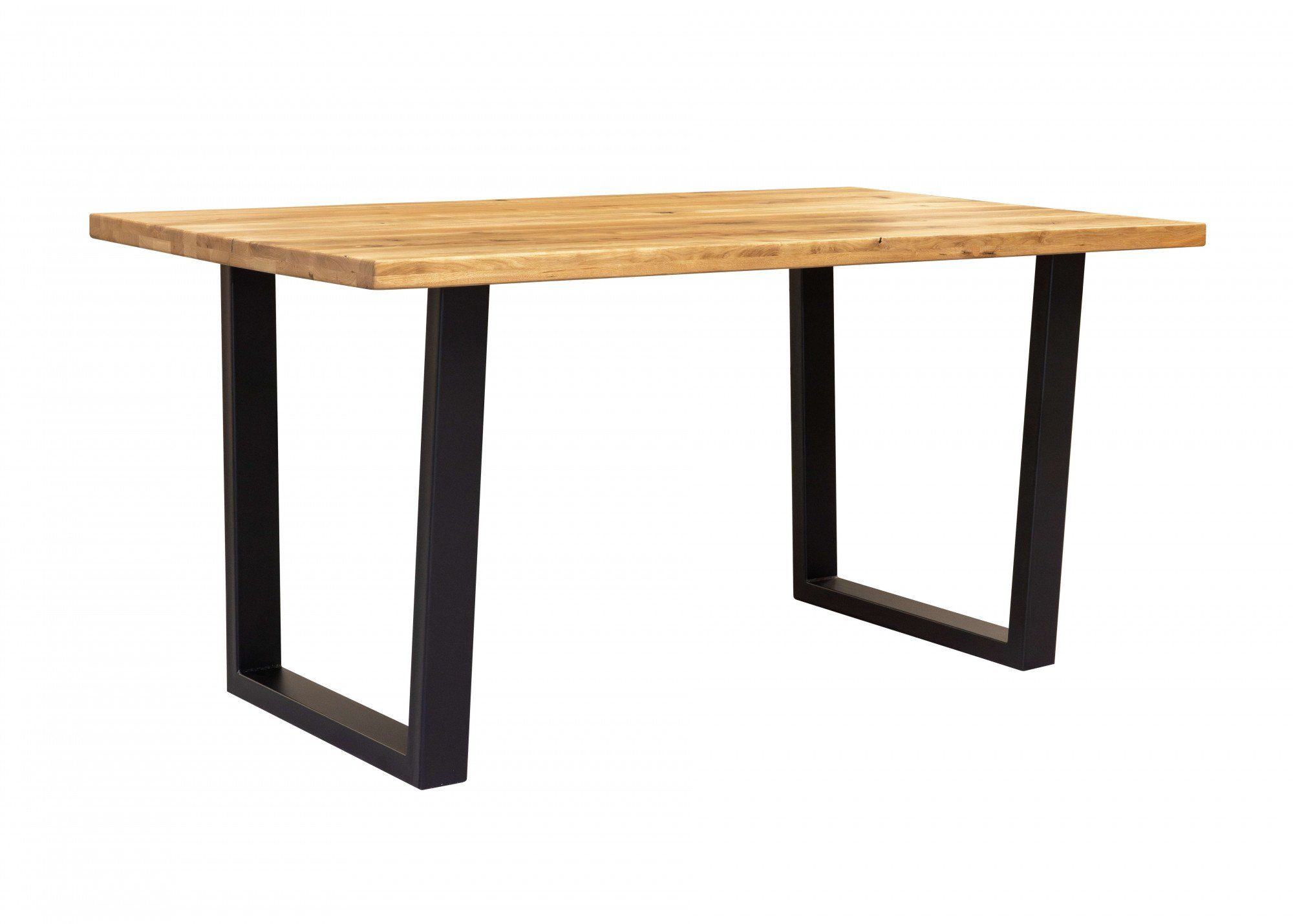 Home affaire Eettafel Dark blue Eiken massief hout en poedercoated metalen poten