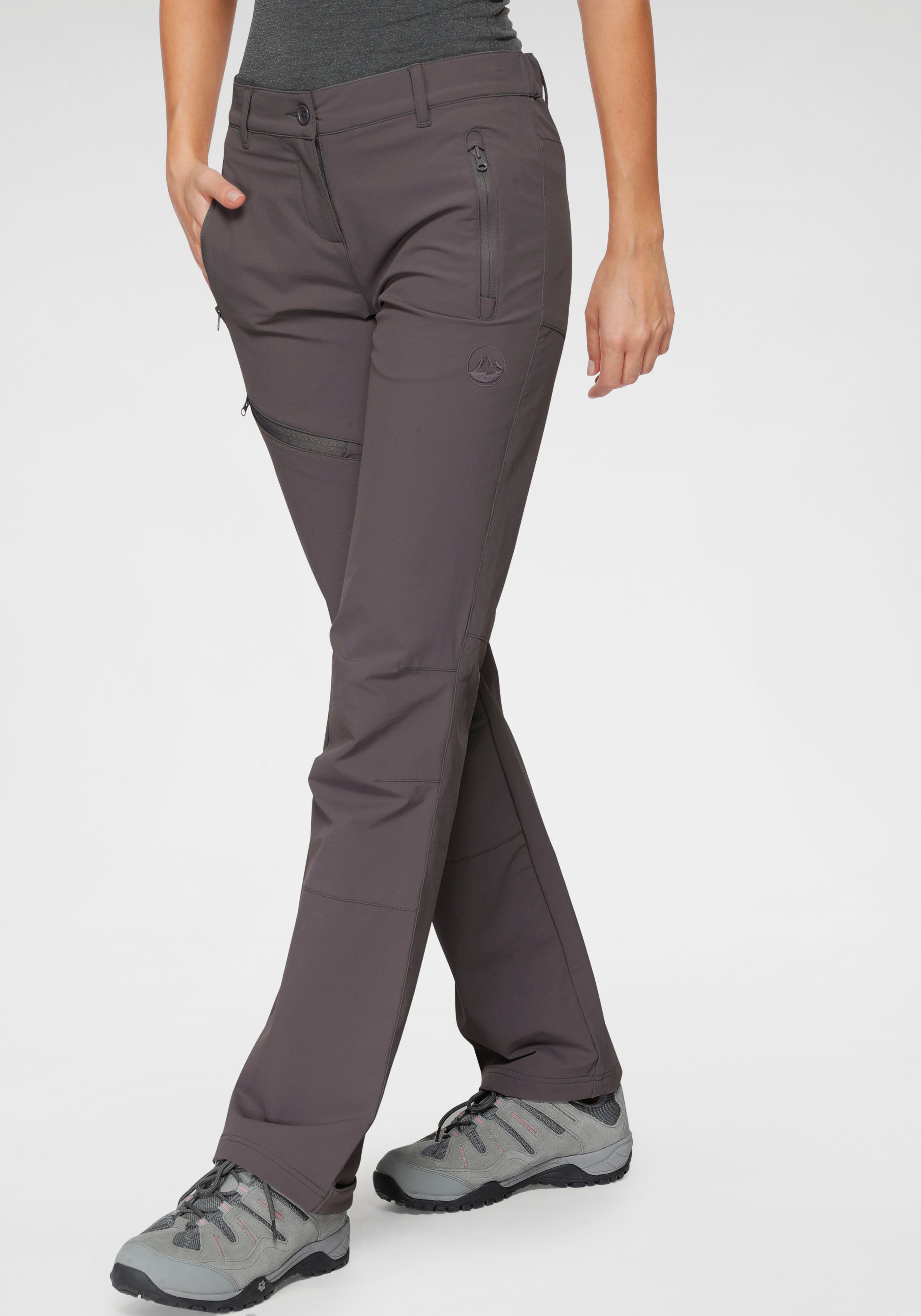 Polarino Functionele broek met ritszakken dames wandelen & outdoor maat 42-lang grijs
