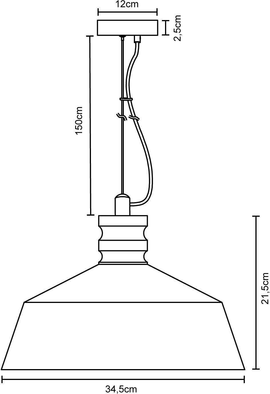 Paco Home Hanglamp Kotter Led, E27, lamp voor woonkamer eetkamer keuken, in hoogte verstelbaar