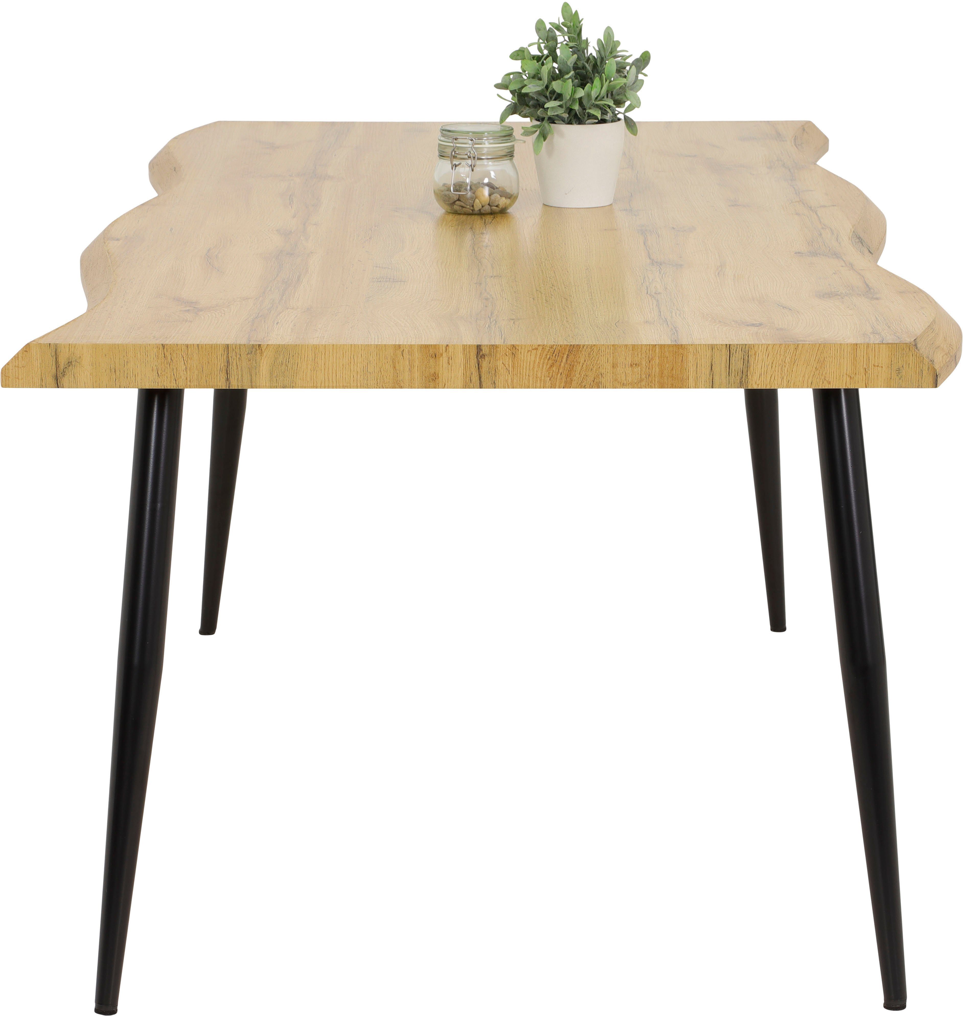 HELA Tafel met hout GABI I Schaaldelen-look (Face Up)