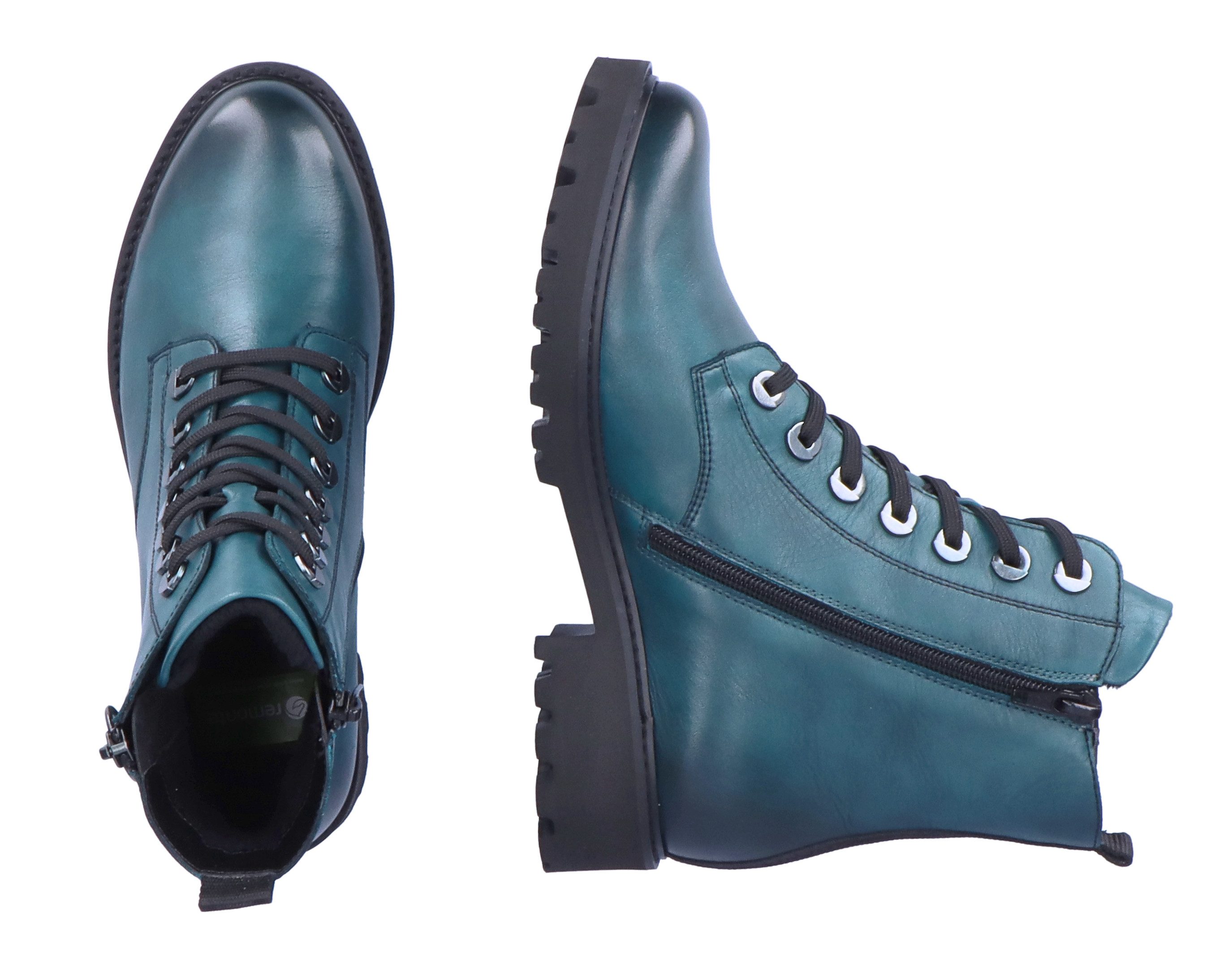 Remonte Veterlaarsjes blokhak, laarsjes, veterschoenen, flats in used look