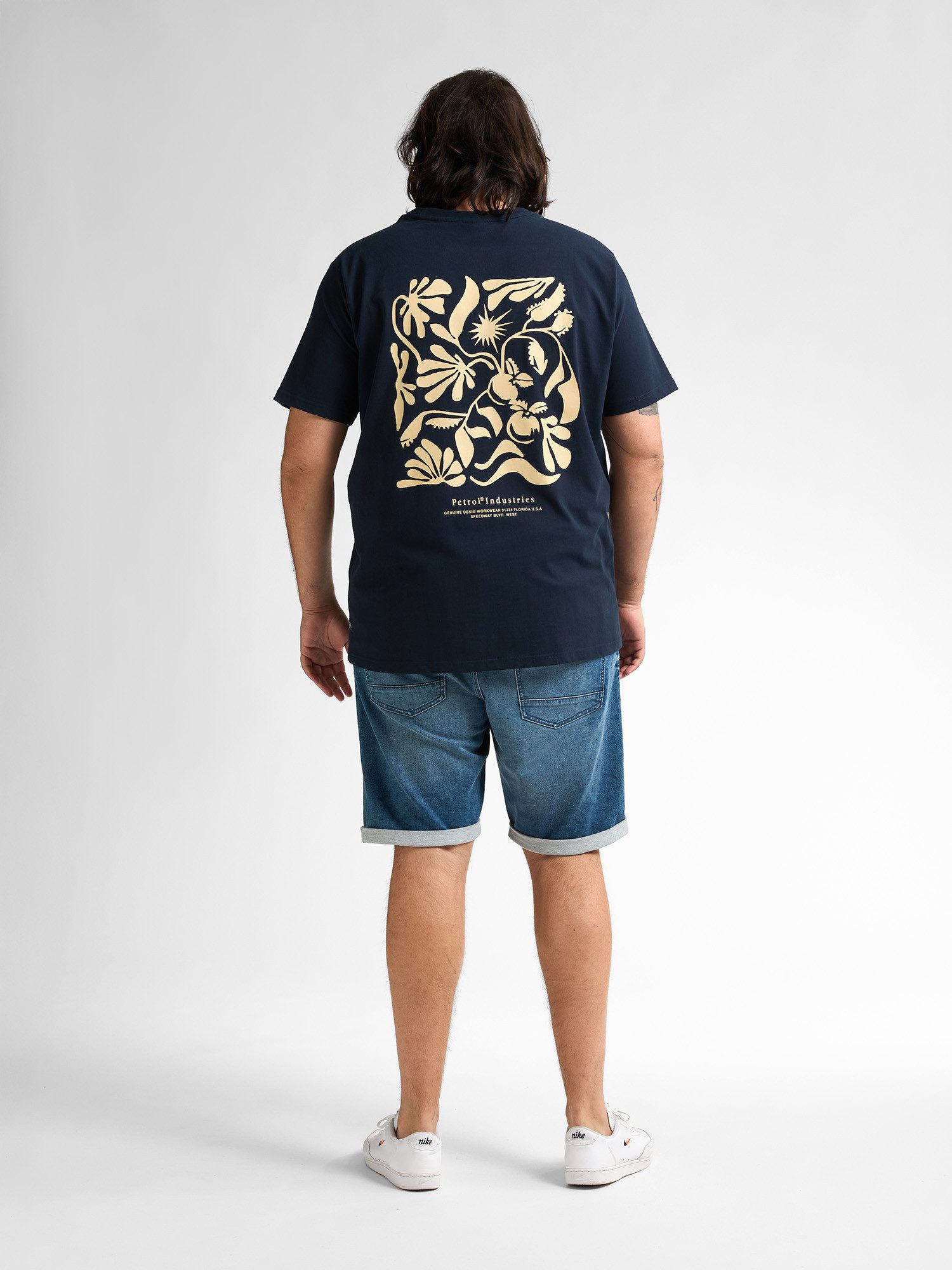 Petrol Industries Jeansshort met omslag