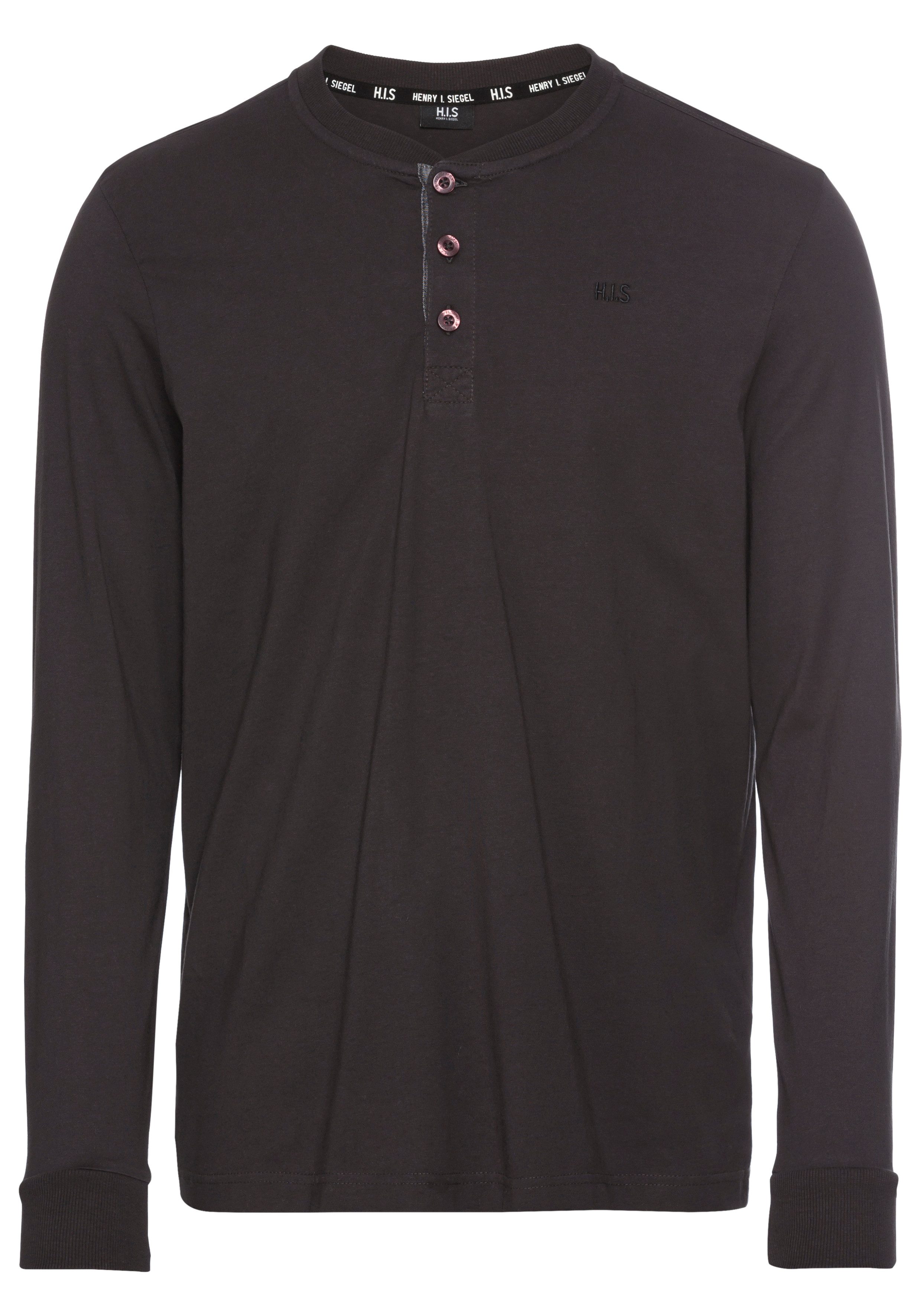 H.I.S Henleyshirt met knoopsluiting - nieuwe collectie
