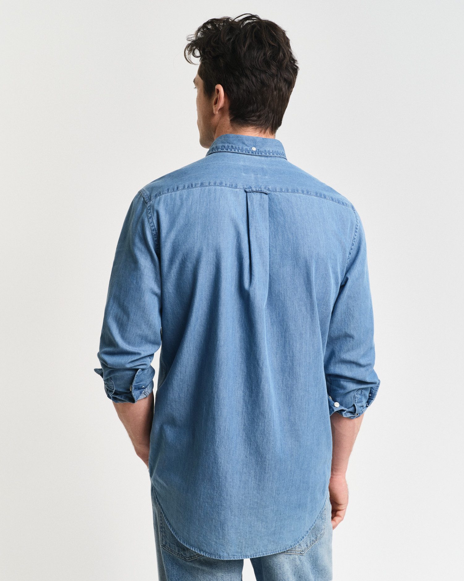 Gant Overhemd met lange mouwen Regular Fit Denim Overhemd Jeanshemd onderhoudsvriendelijk