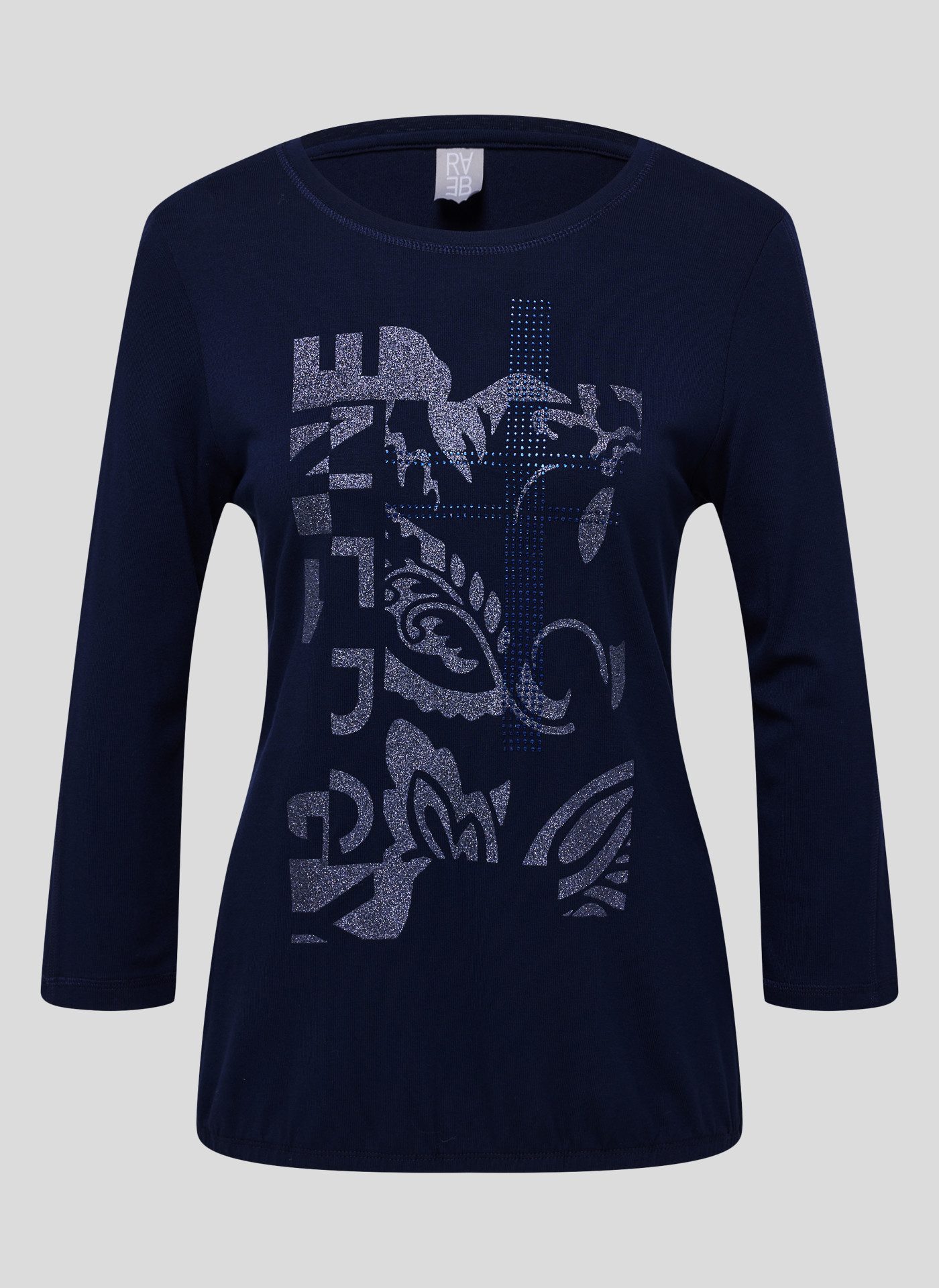 Rabe Shirt met 3/4 mouwen met glanzende frontprint