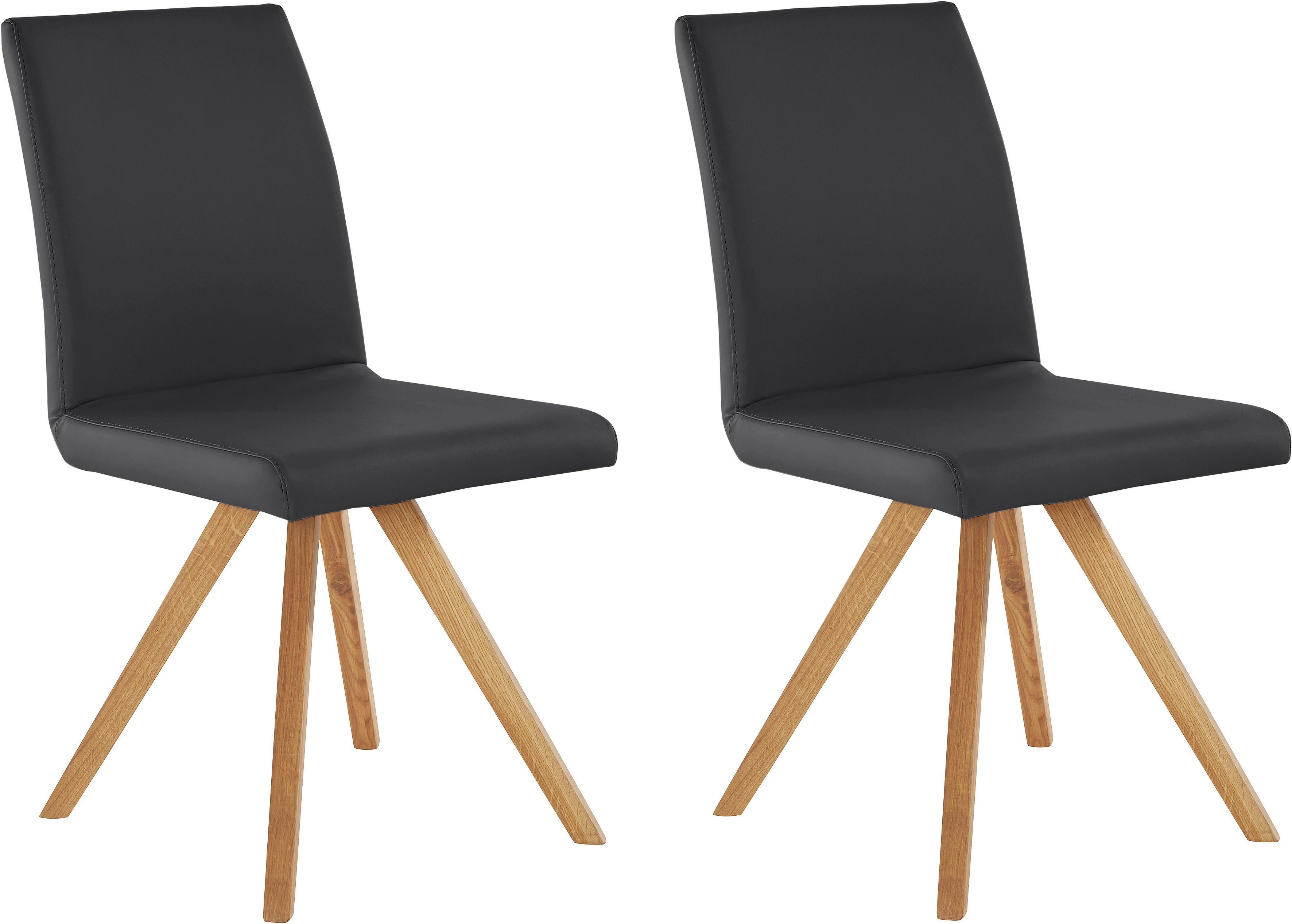 Home affaire Kuipstoel Rio Bekleding van imitatieleer of structuurstof en het frame is geolied eiken (2 stuks)