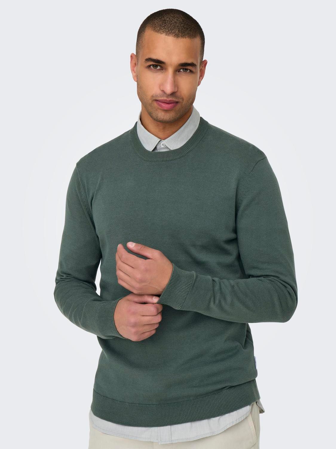 ONLY & SONS Trui met ronde hals ONSALEX 12 SOLID CREW NECK KNIT