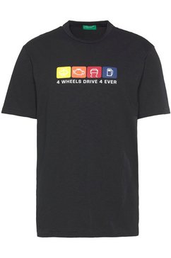 united colors of benetton t-shirt met gekleurde frontprint zwart