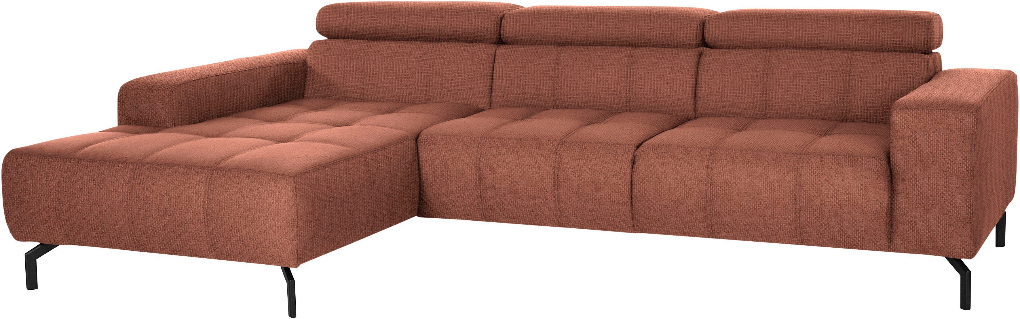 DOMO collection Hoekbank Cunelli mooie zitnaden als designelement, stevige zitcomfort, L-vorm