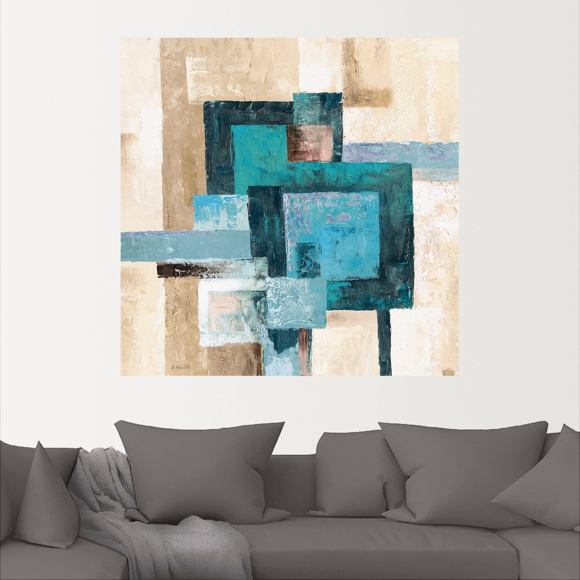 Artland Artprint Abstracte ruiten als artprint op linnen, poster, muursticker in verschillende maten