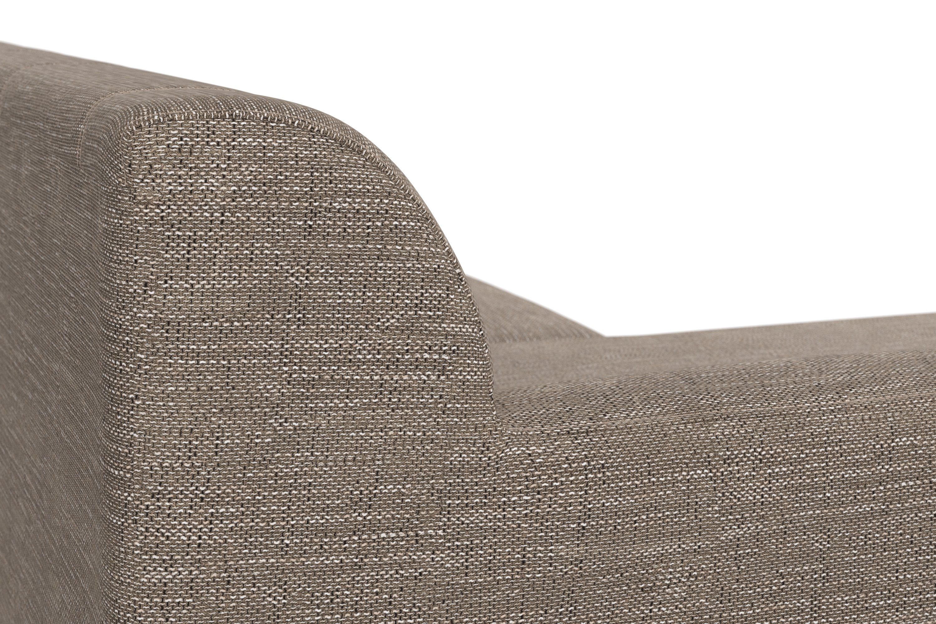 DOMO collection Hoekbank Topper, elegant en tijdloos, compacte afmetingen 245/155cm, L-vorm