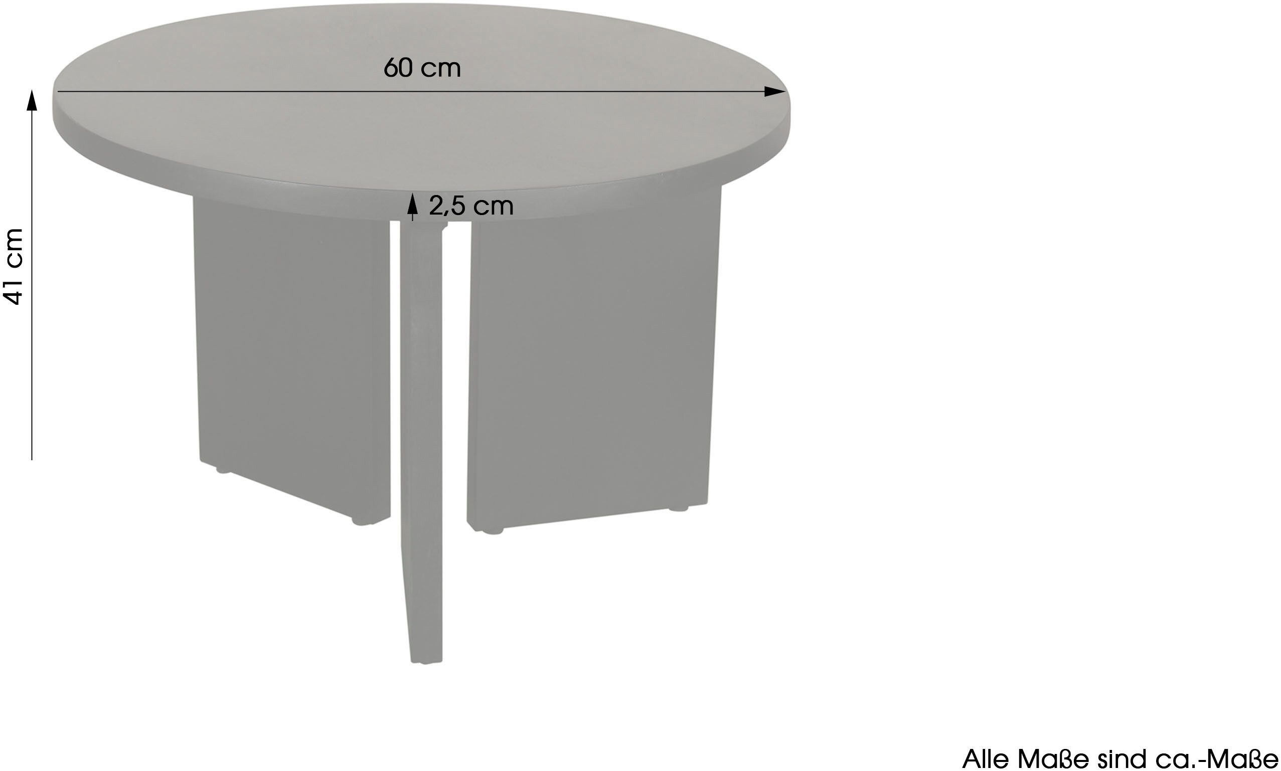 byLIVING Salontafel Round uit 2,5 cm dik massief hout zwart, afzonderlijk of in set verstelbaar (1 stuk)