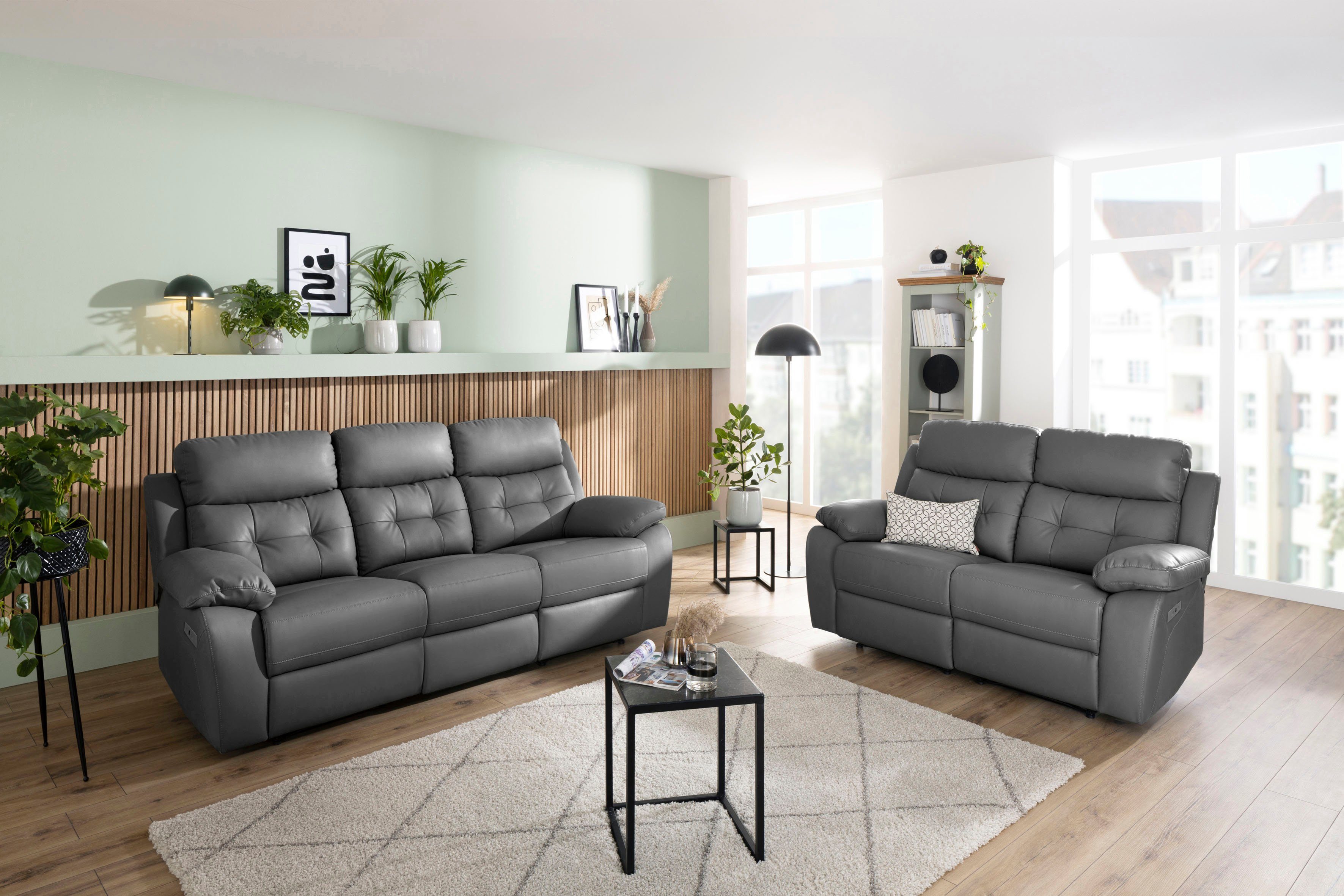 Home affaire 3-zitsbank Lannilis met handmatige en elektrische relaxfunctie