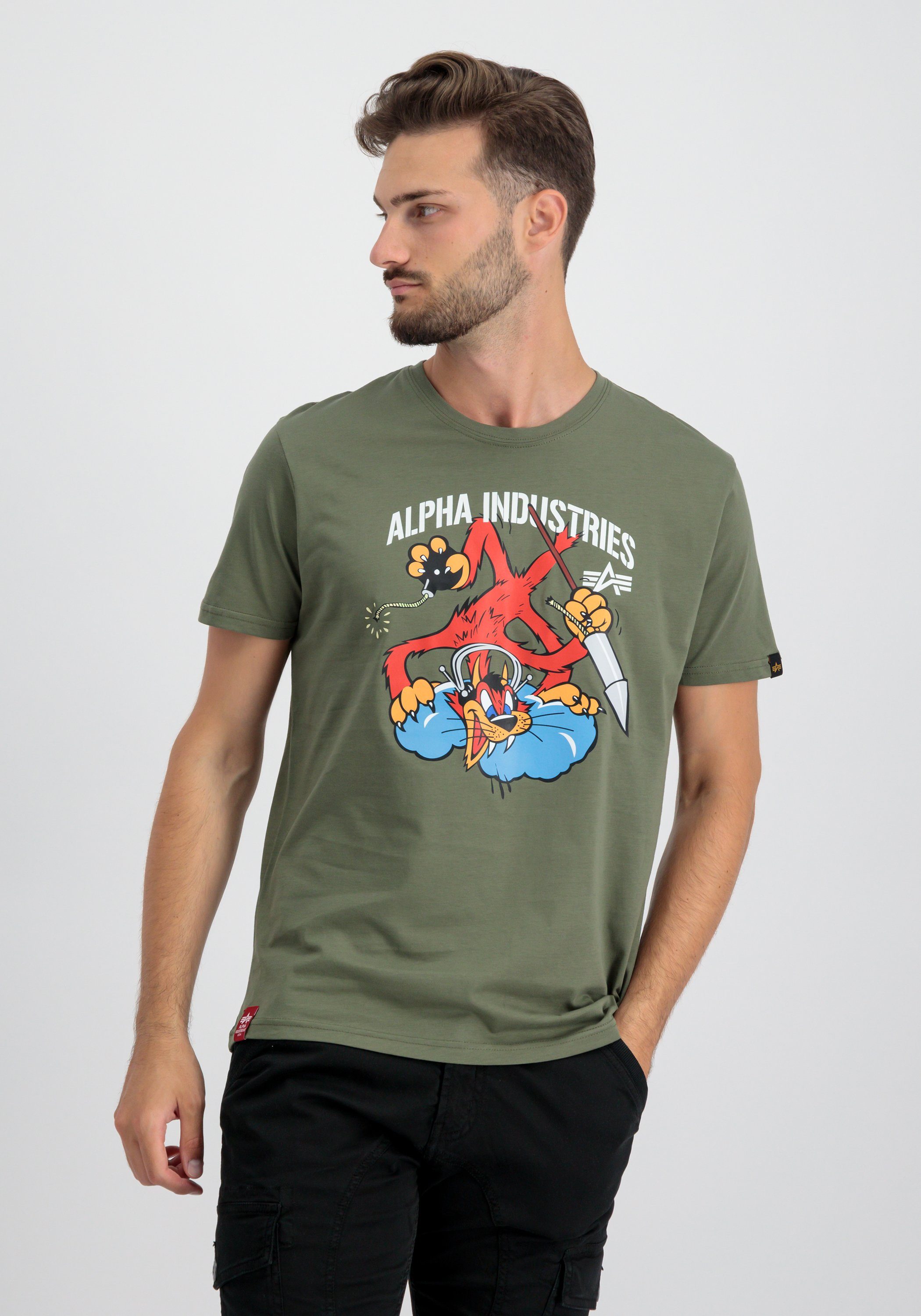 Alpha Industries T-shirt Men T-Shirts Fighter Squadron T